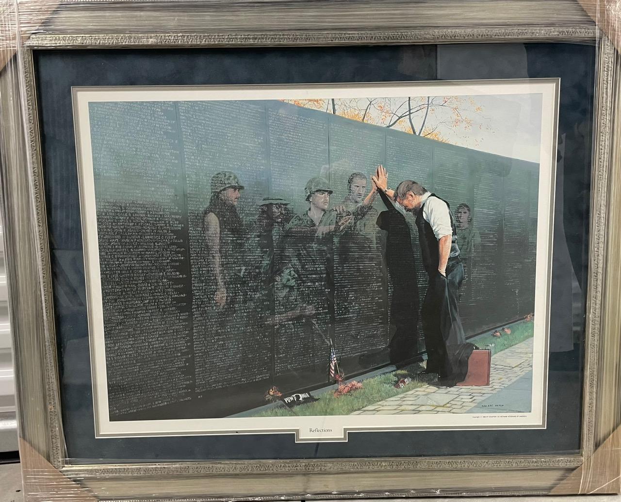 Lee Teter  Portrait Print - "Reflections"   at the Vietnam War Memorial by Lee Teter