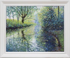 Call Of The Kingfisher, Lee Tiller, Original Realist Waterscape River Painting