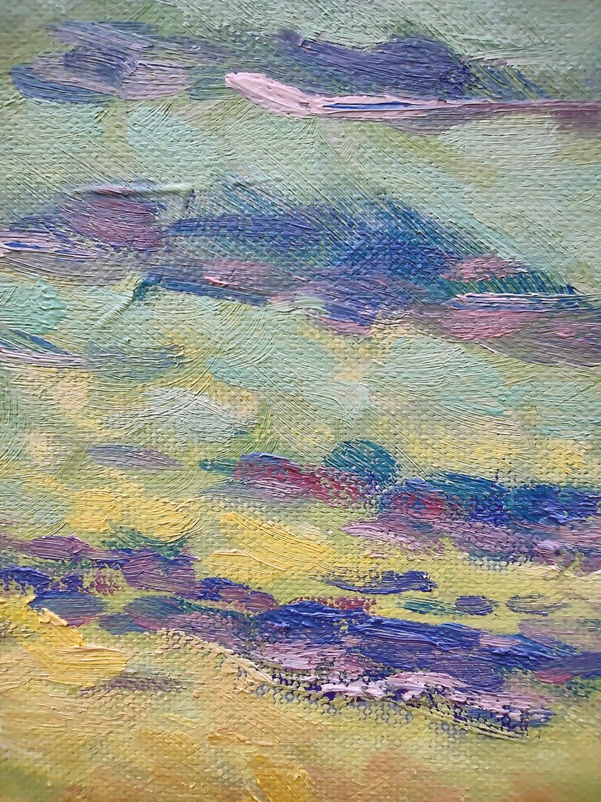 Fields d'or - Gris Landscape Painting par Lee Tiller