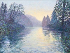 Rivertrance, Monet Style River Painting, Impressionist Style Landscape Painting