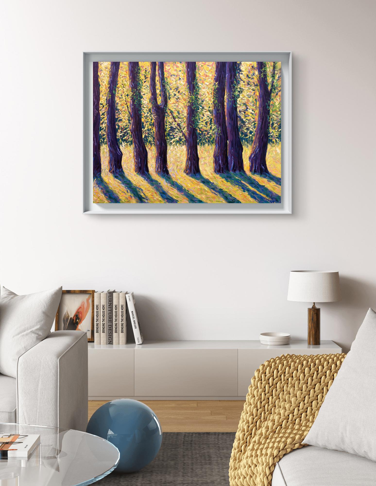 September sunlight, original painting, landscape, contemporary For Sale 4