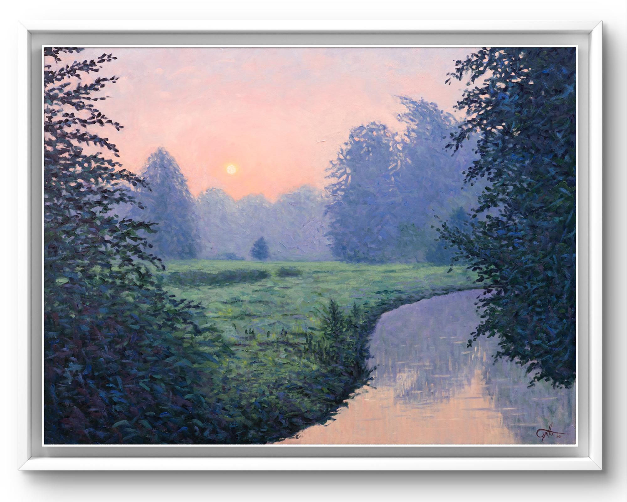 Silence de l'été Sérénité, peinture originale, contemporaine, paysage en vente 9