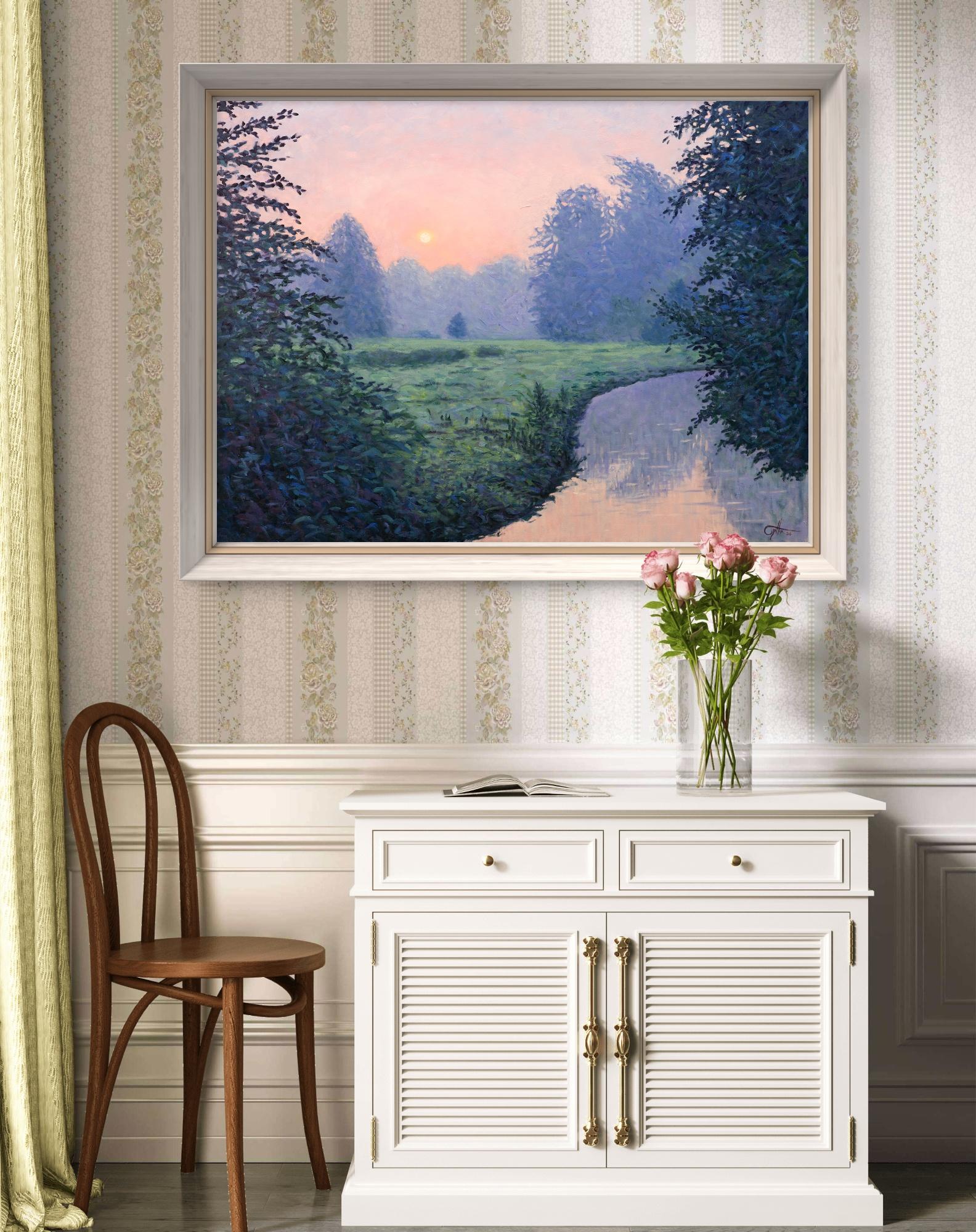 Silence de l'été Sérénité, peinture originale, contemporaine, paysage en vente 10