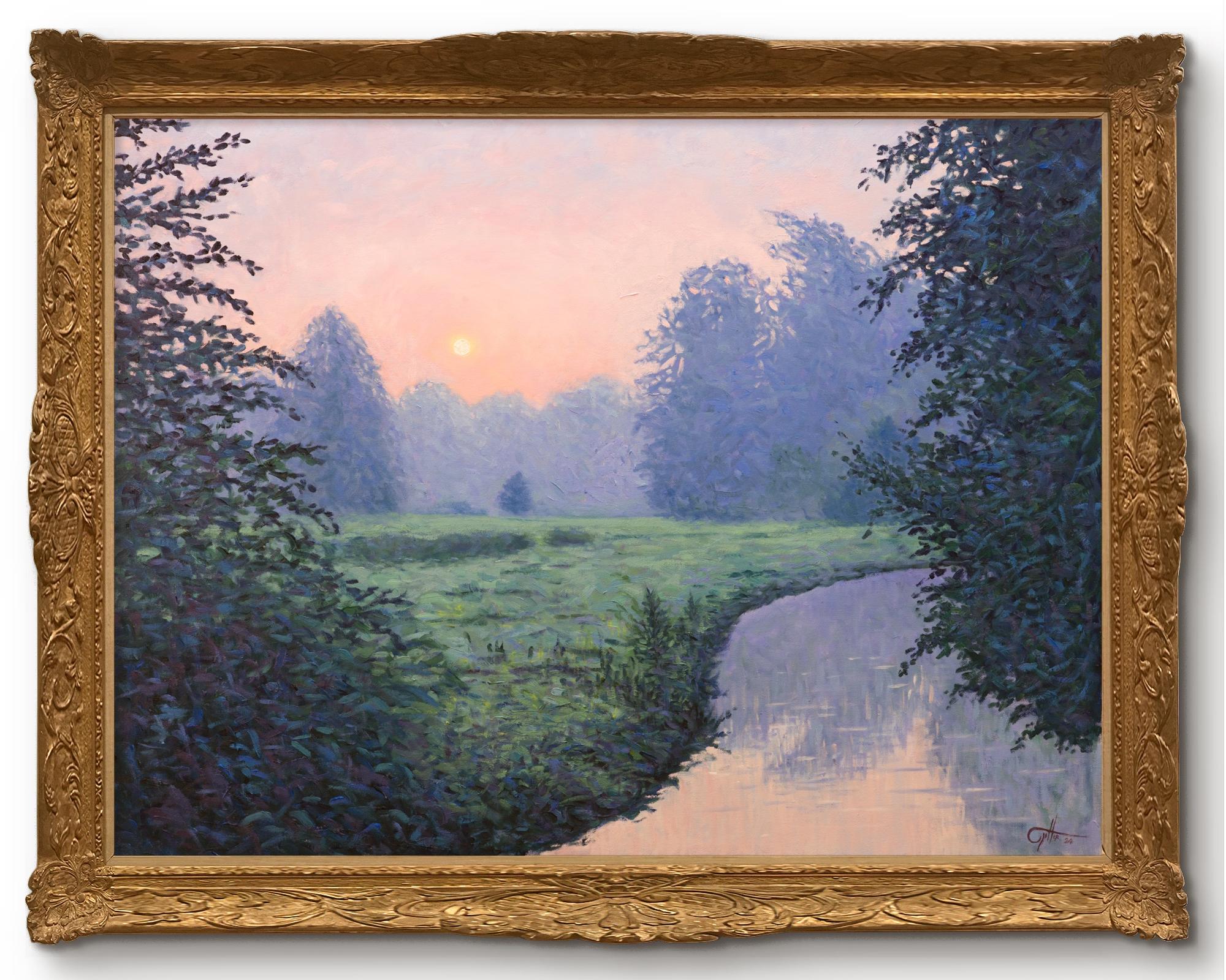 Silence de l'été Sérénité, peinture originale, contemporaine, paysage en vente 11