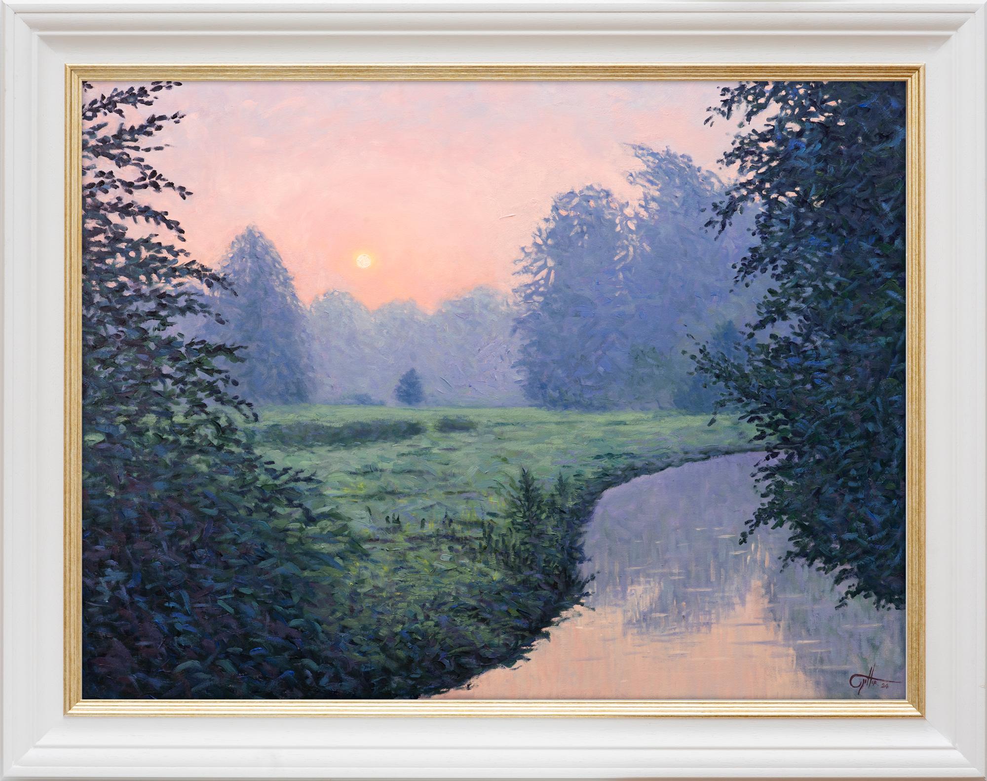 Silence de l'été Sérénité, peinture originale, contemporaine, paysage en vente 12