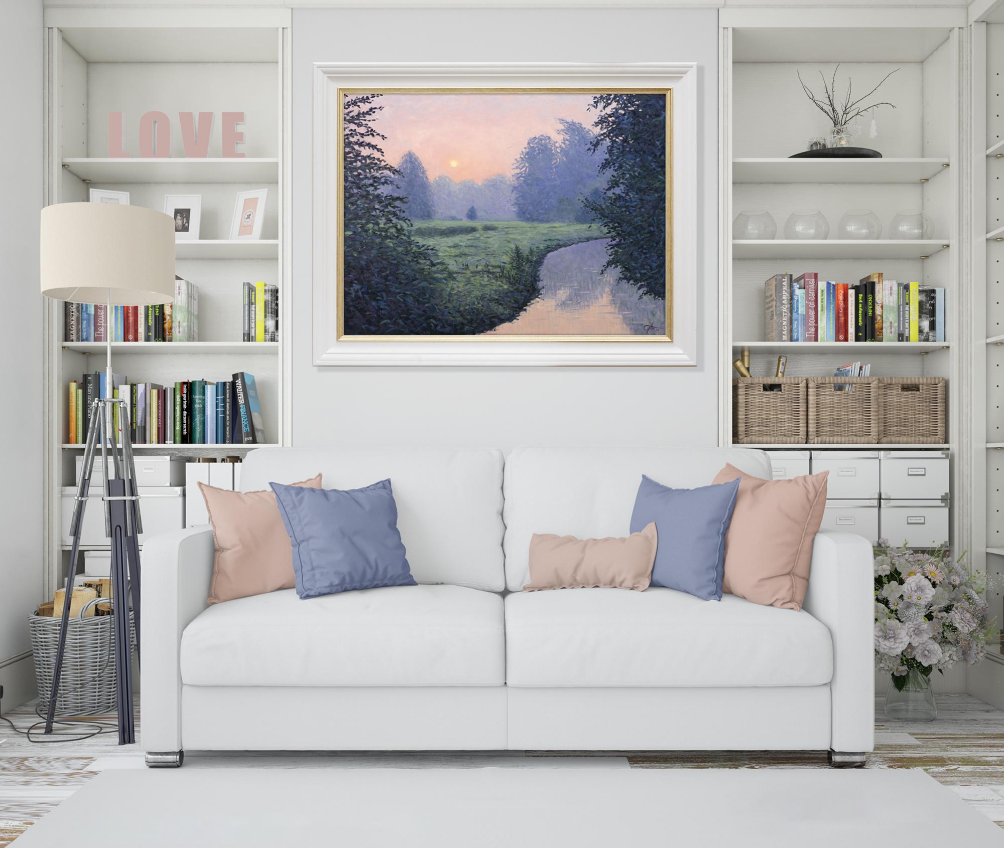 Silence de l'été Sérénité, peinture originale, contemporaine, paysage - Painting de Lee Tiller