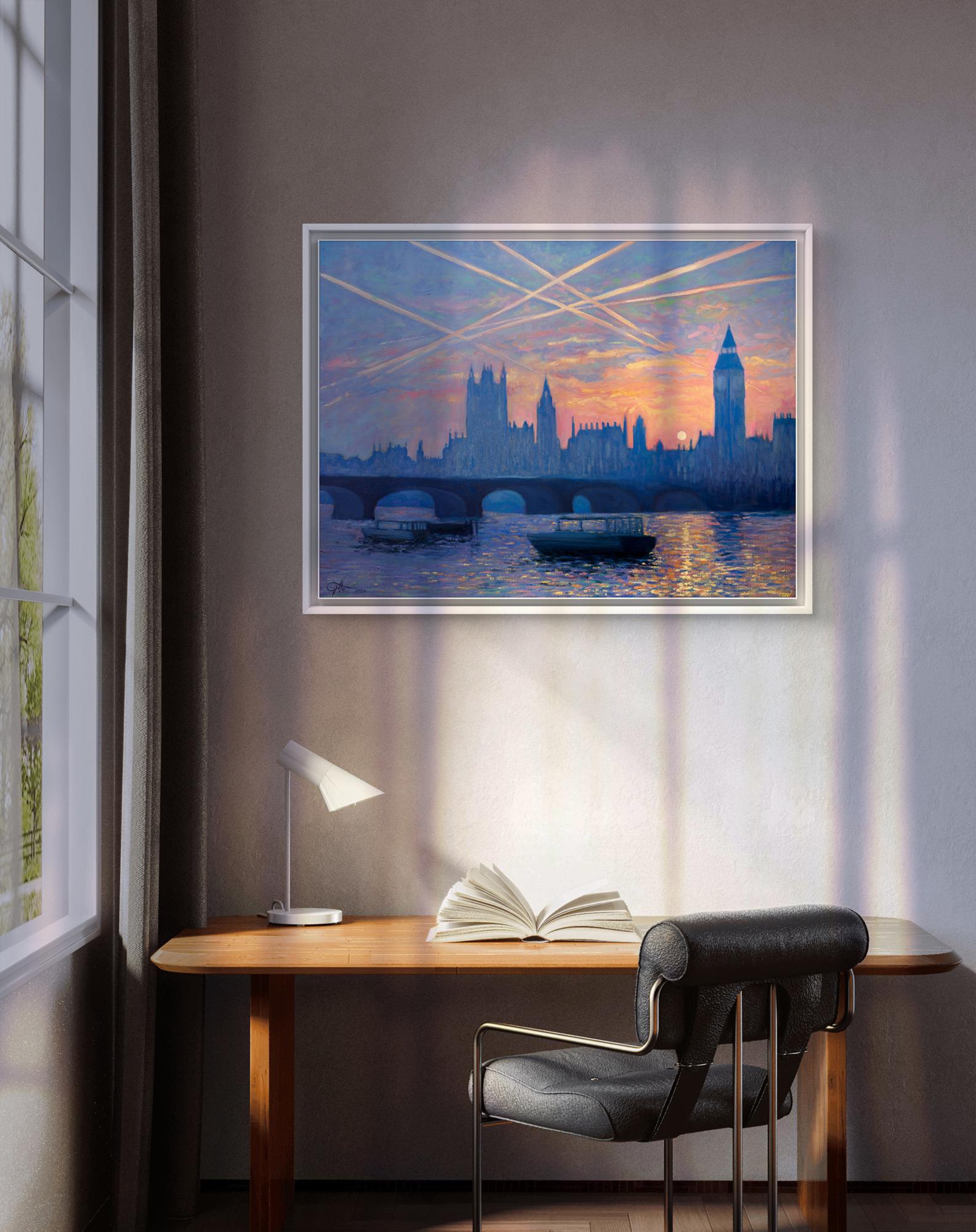 Skylines, pintura original, contemporáneo, paisaje en venta 8