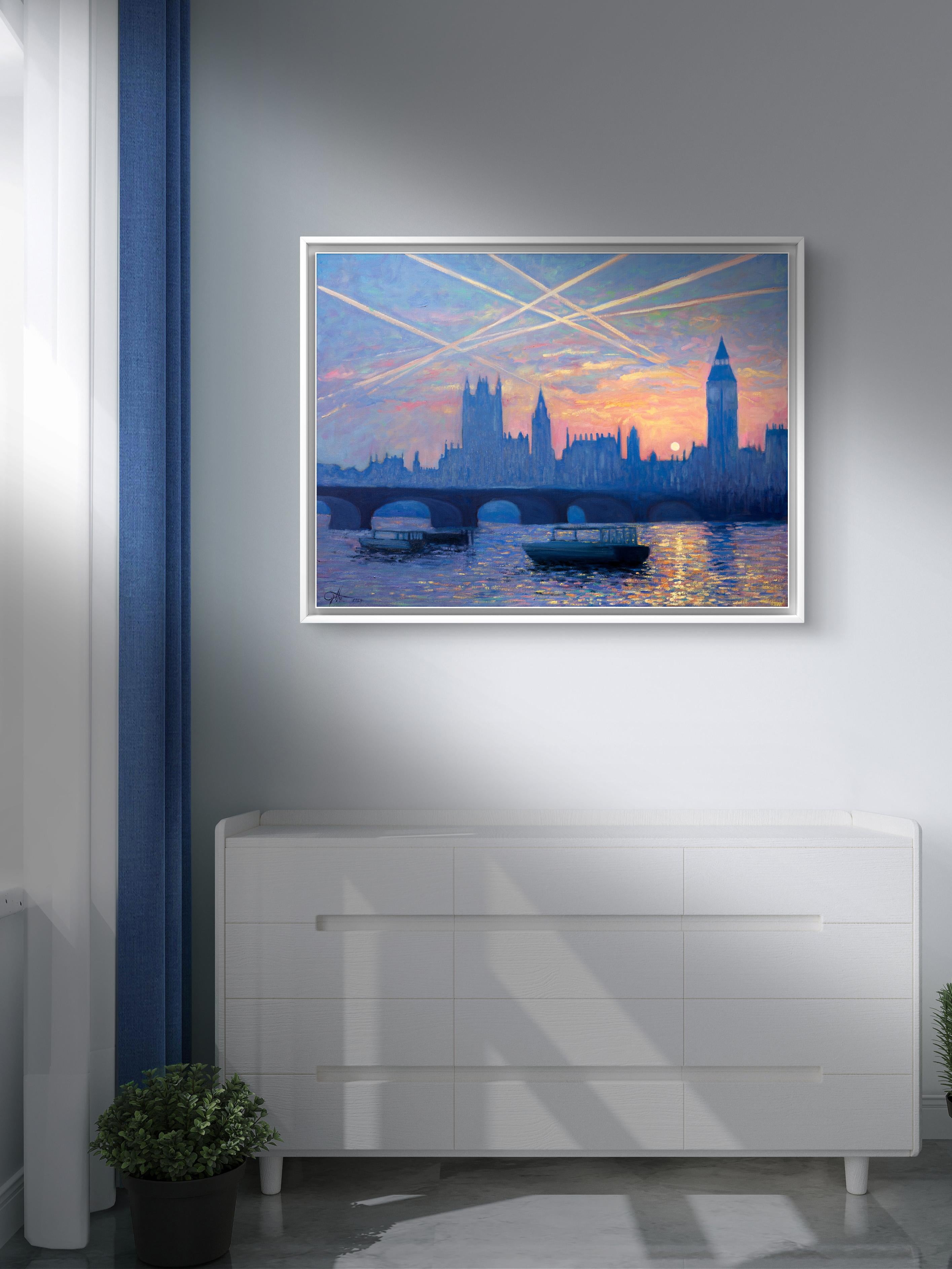 Skylines, pintura original, contemporáneo, paisaje en venta 9