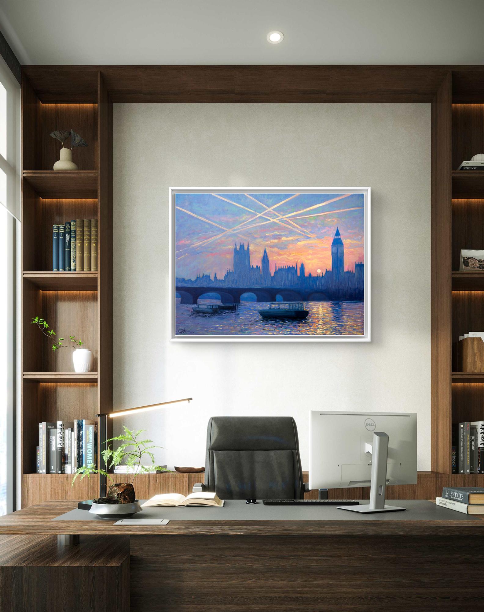 Skylines, pintura original, contemporáneo, paisaje en venta 10