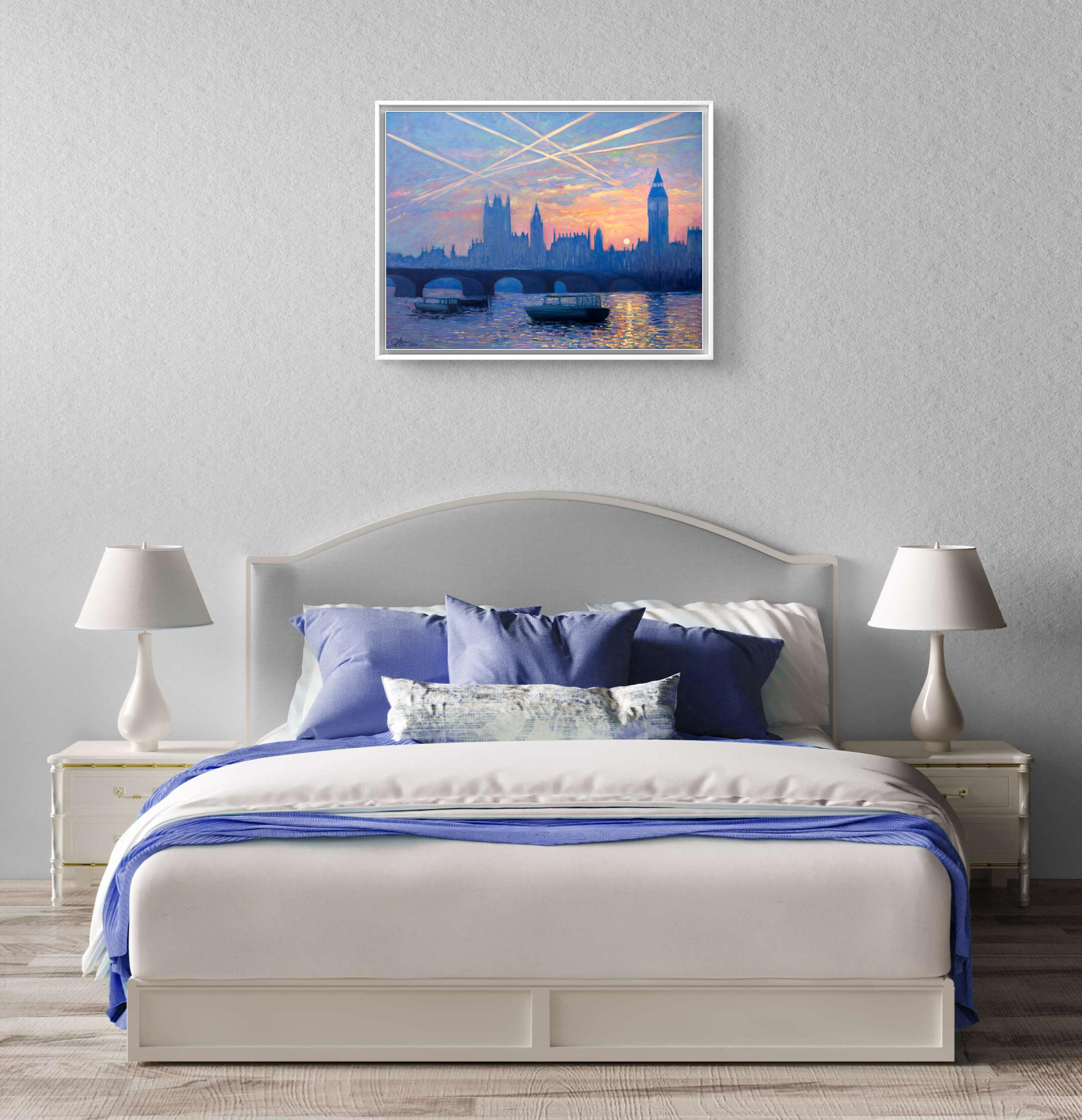 Skylines, pintura original, contemporáneo, paisaje - Painting Contemporáneo de Lee Tiller