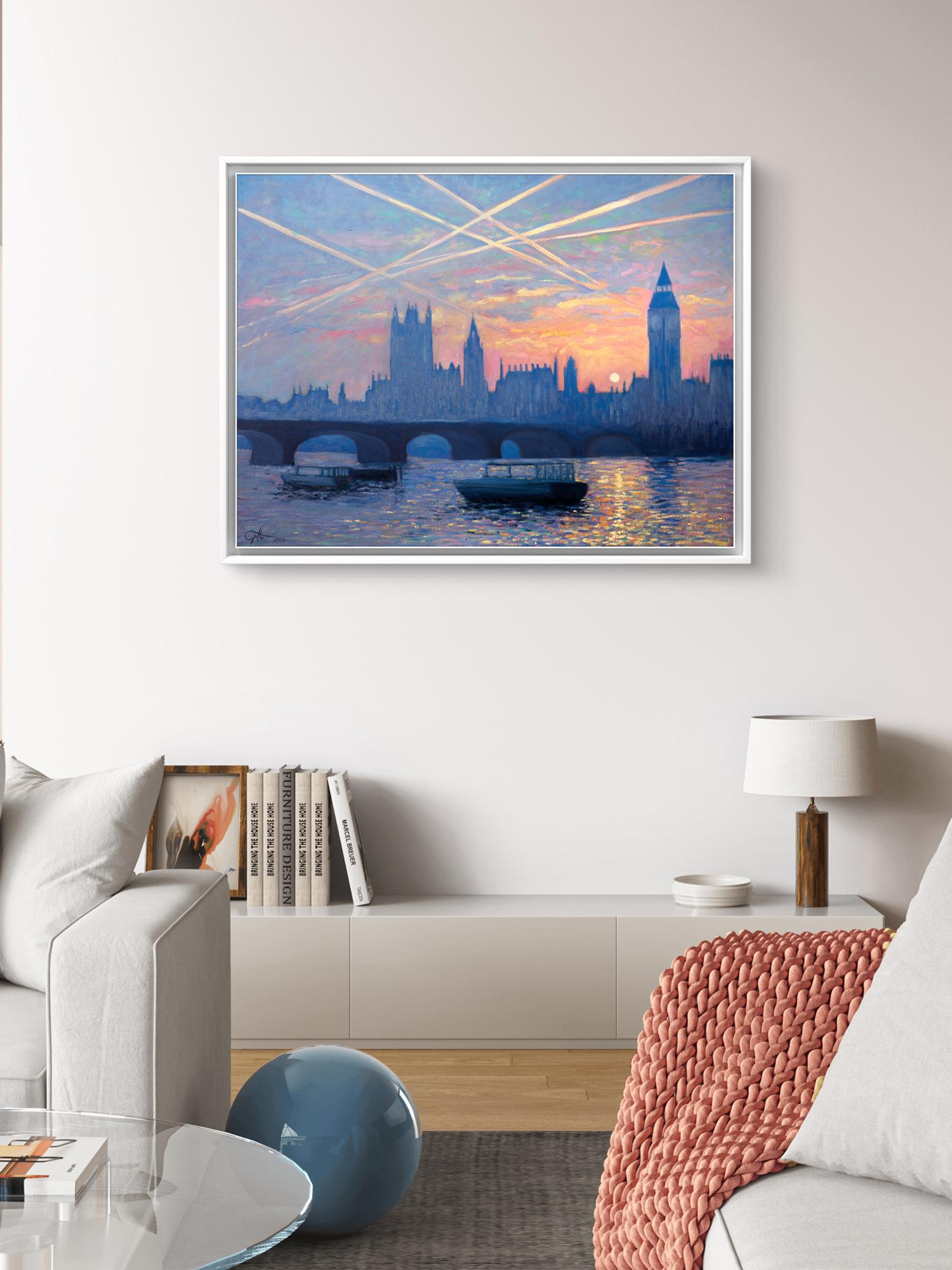 Skylines, pintura original, contemporáneo, paisaje en venta 6