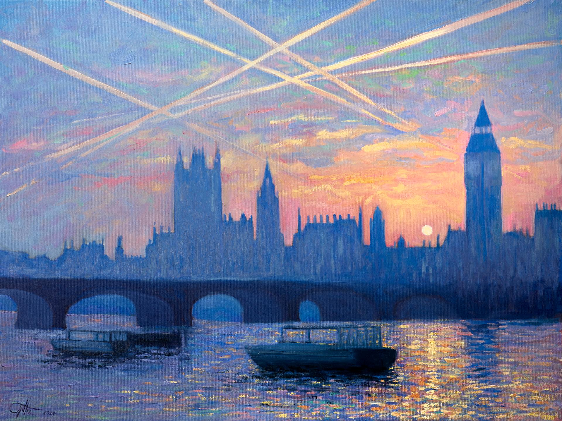 Skylines, pintura original, contemporáneo, paisaje - Painting de Lee Tiller