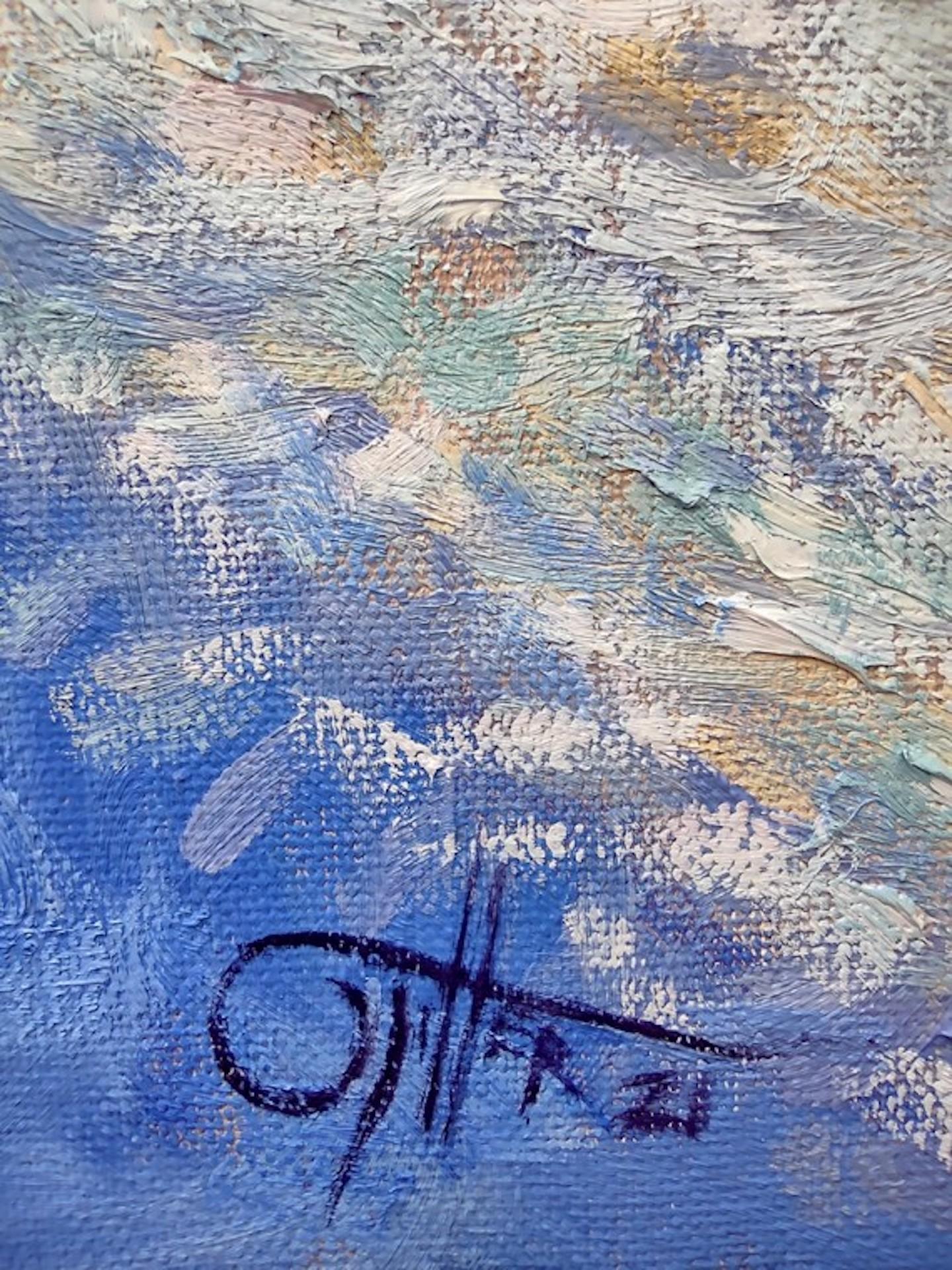 Peinture originale de Snow Henge par Lee Tiller, art de paysage d'hiver, art abordable en vente 1