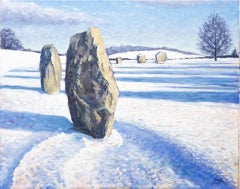Snow Henge, Lee Tiller, Original Painting, Winter Landscape Art, Affordable Art
