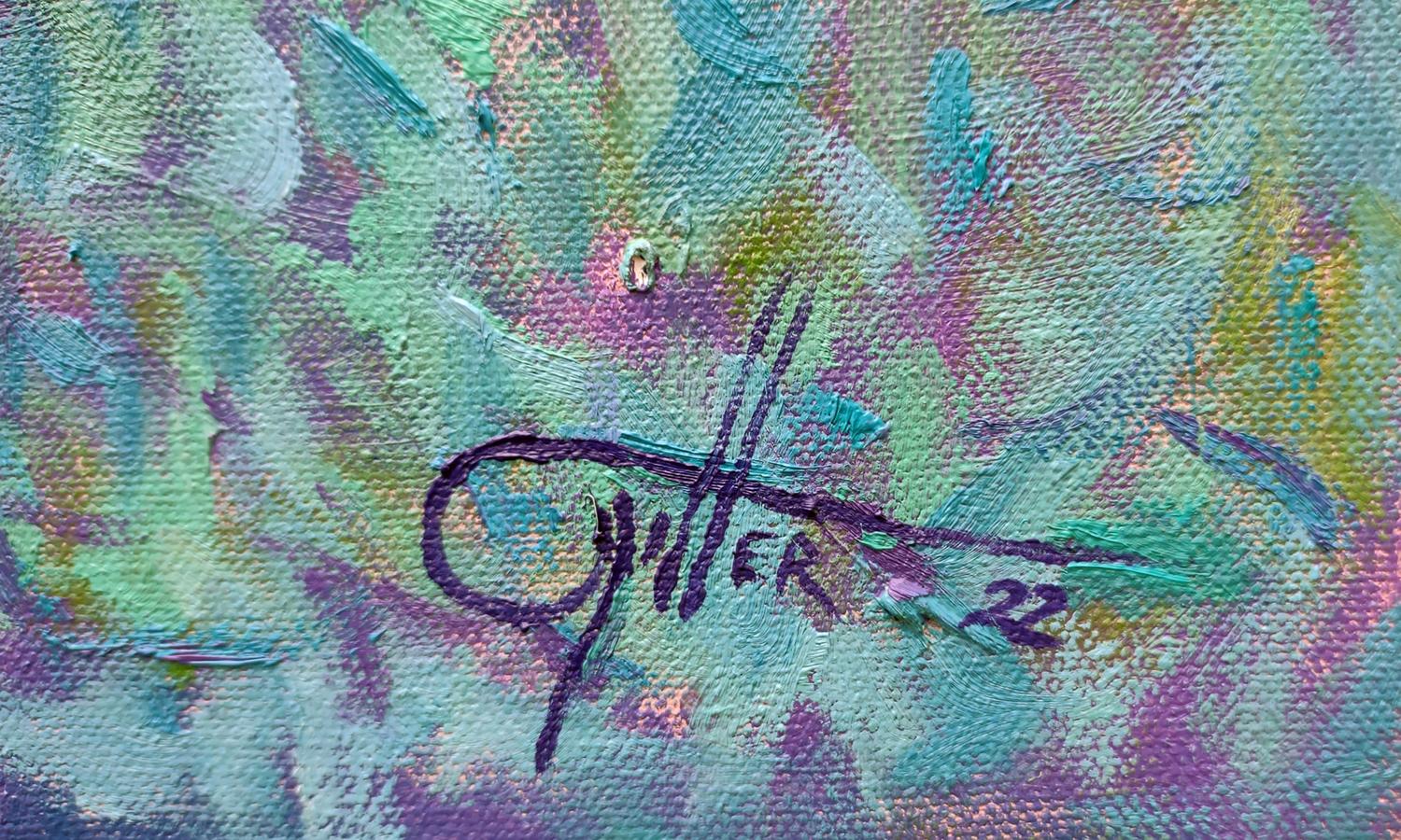 Canciones de Víspera de Verano, pintura original, arte paisajista, impresionista - Landscape Painting Gris de Lee Tiller