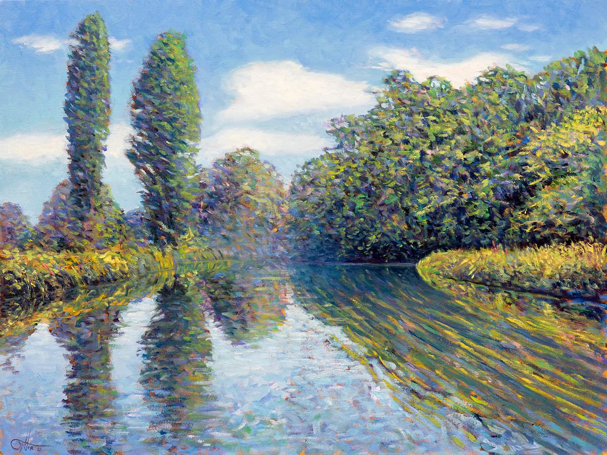 Lee Tiller Abstract Painting - Summer on the River