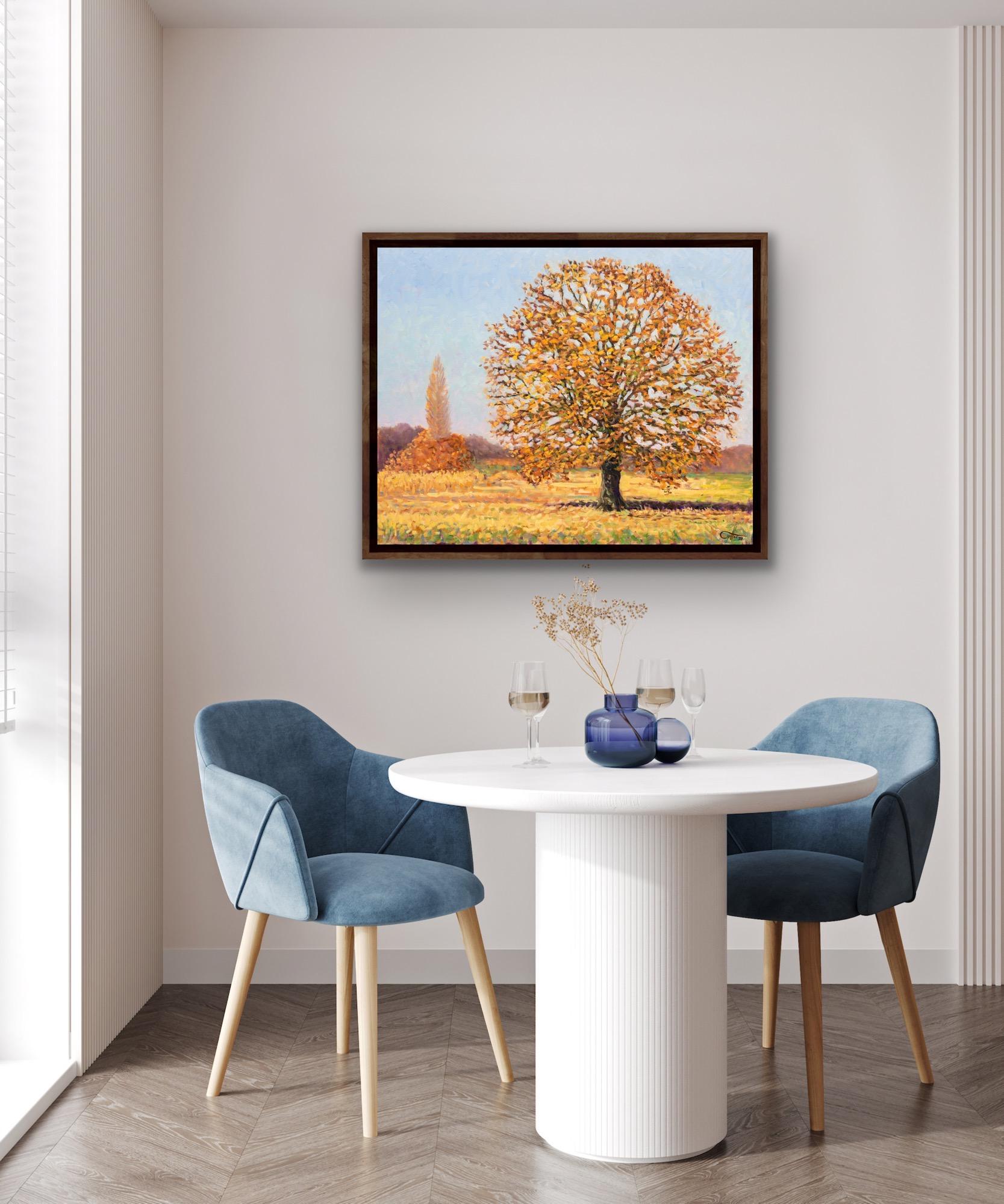 Summer's End, Impressionist Style Landscape Painting, Traditional Tree Art For Sale 5