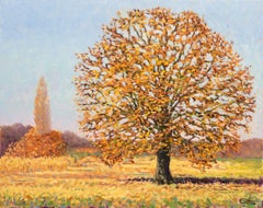 Summer's End, Impressionist Style Landscape Painting, Traditional Tree Art