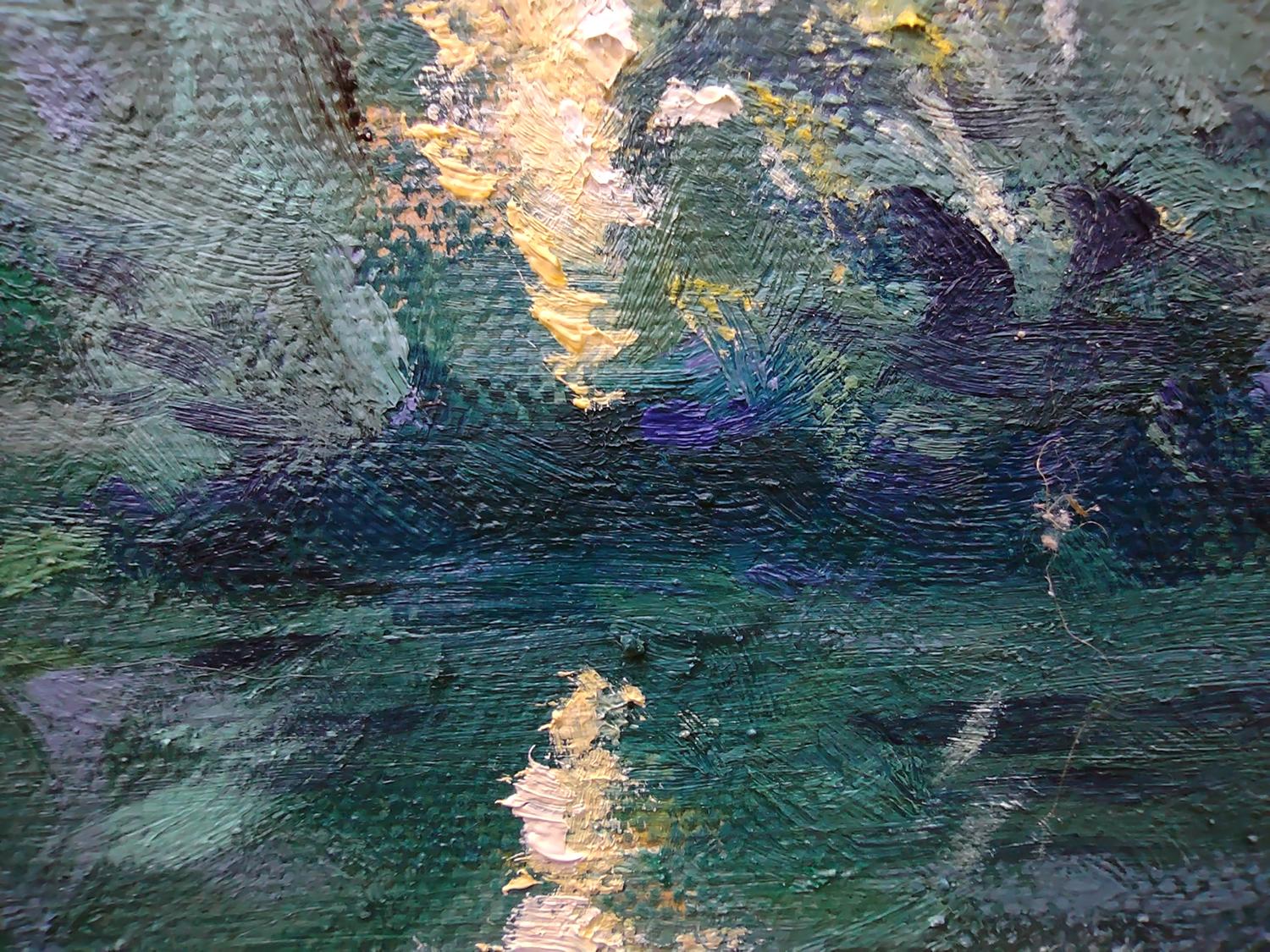 Sunburst Finish, Colourful Impressionist Landscape Art, Original Oil Painting For Sale 1