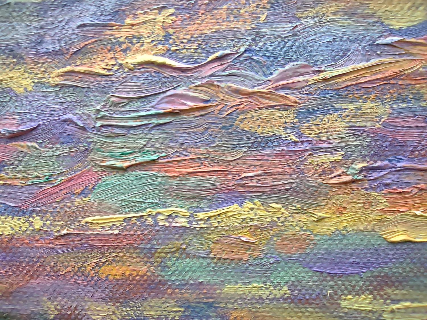 Sunburst Finish, Colourful Impressionist Landscape Art, Original Oil Painting For Sale 3
