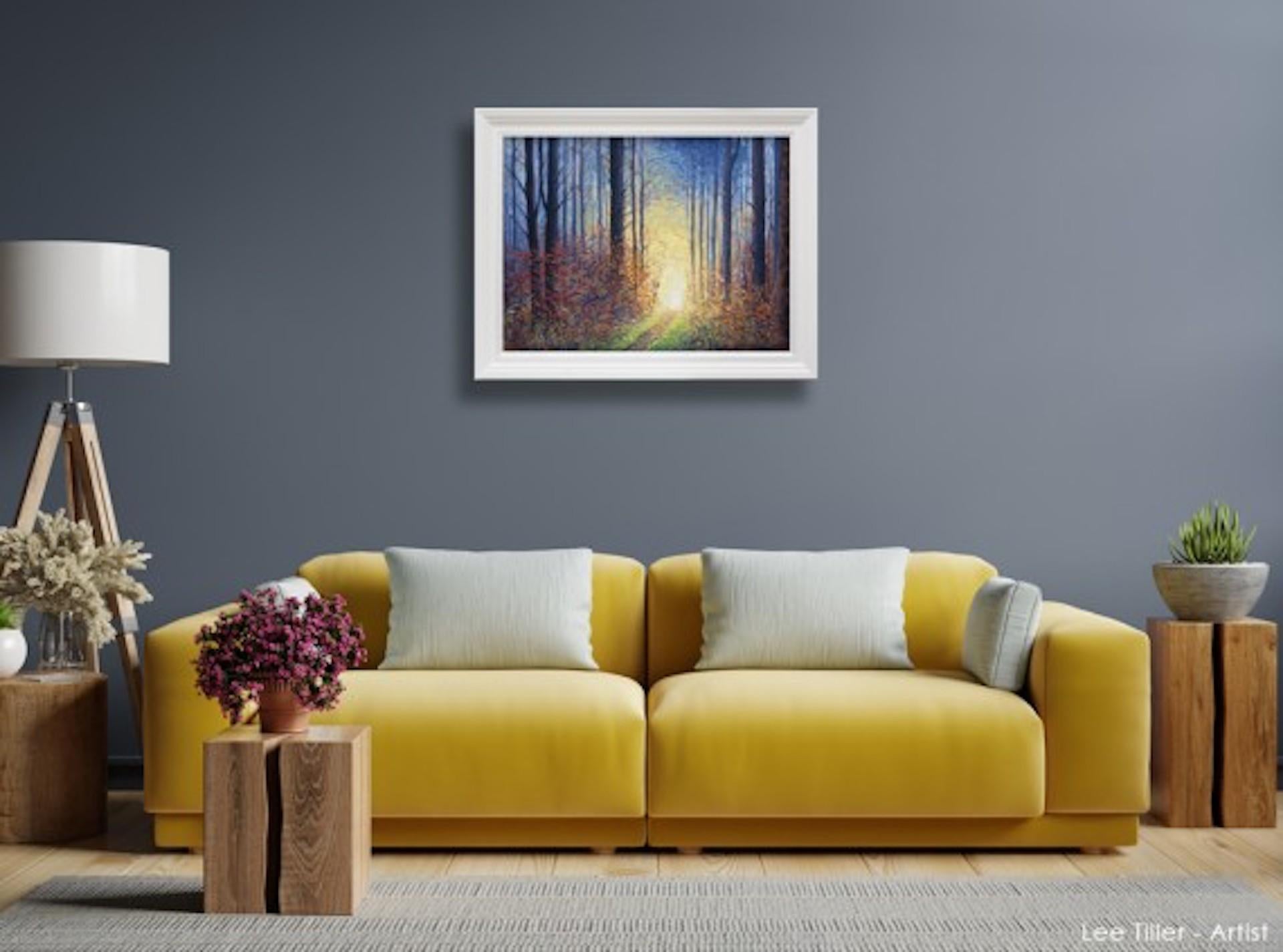 Le secret de l'hiver, Lee Tiller, peinture originale de paysage de bois en vente 3