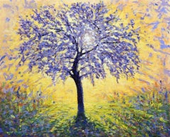 Tree Of Hope 2020, Lee Tiller, Original Landscape Floral Tree Painting, Nature