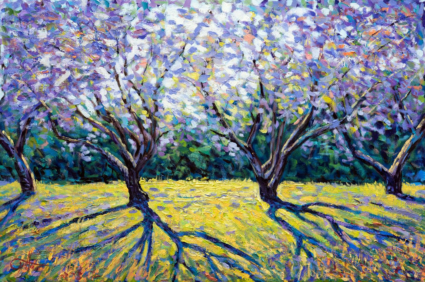 Tree Poem 22 and 23 - Impressionist Painting by Lee Tiller