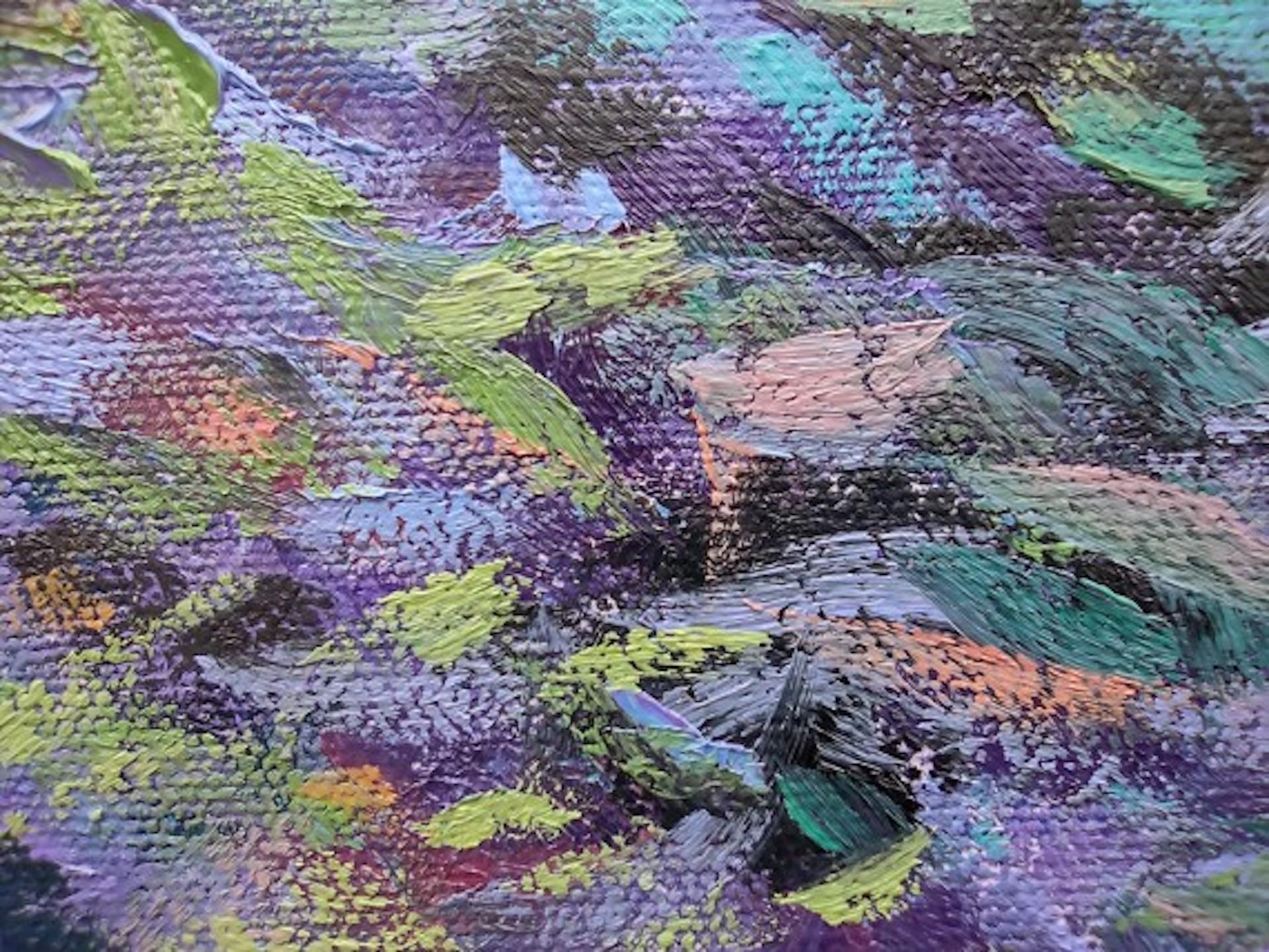 Crepúsculo en el Támesis, Lee Tiller, Pintura al óleo original de paisaje fluvial en venta 1