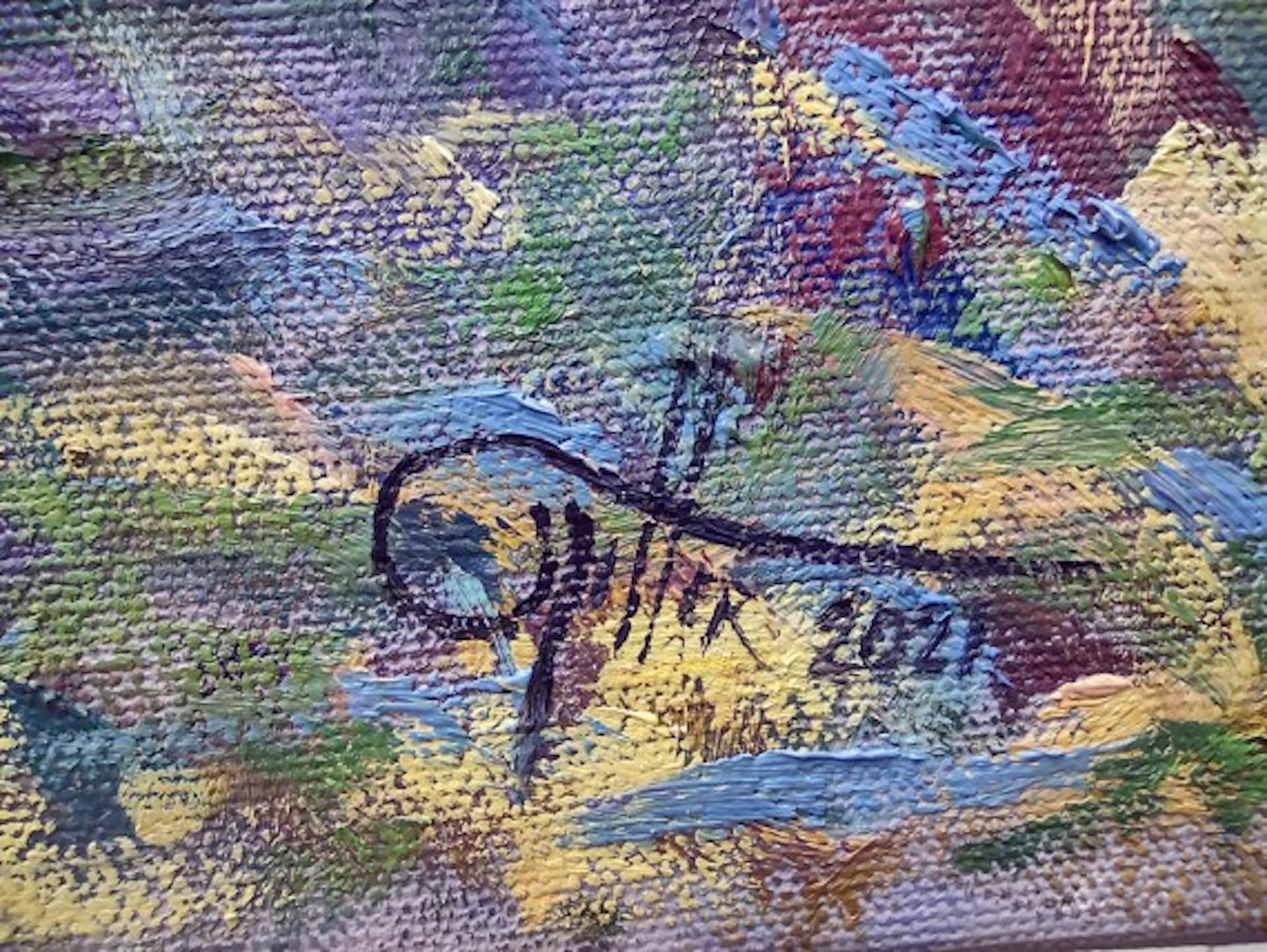 Crepúsculo en el Támesis, Lee Tiller, Pintura al óleo original de paisaje fluvial en venta 3