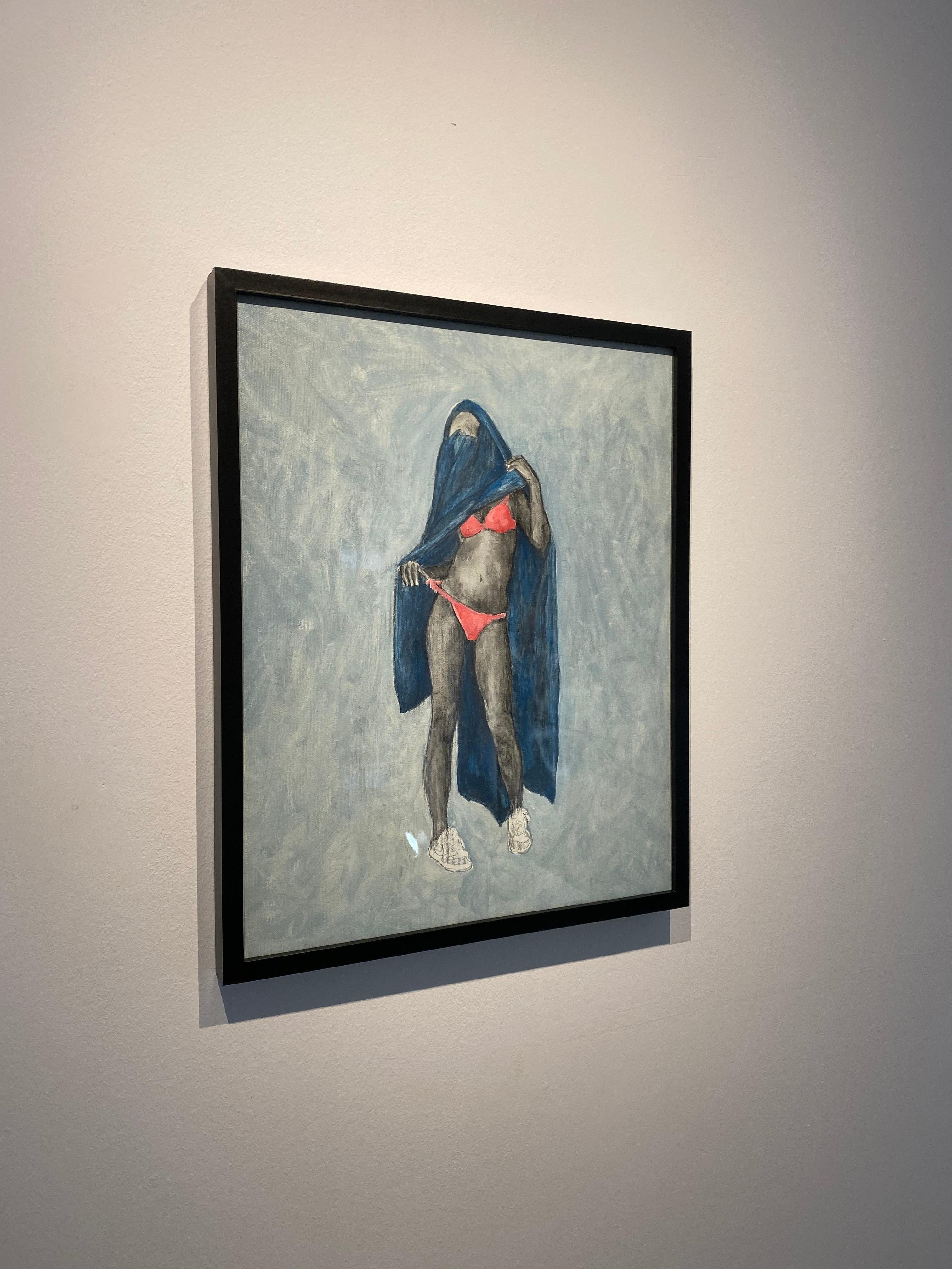 Burka Bikini-Mädchen – Painting von Lee Wells