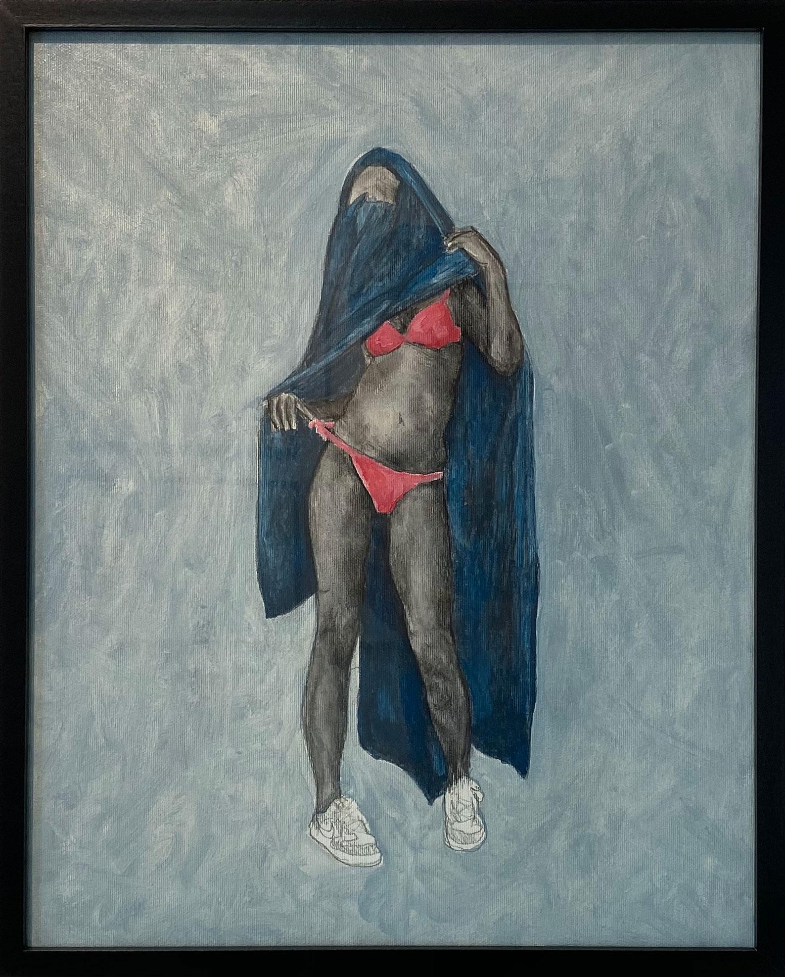 Lee Wells Nude Painting - Burka Bikini Girl