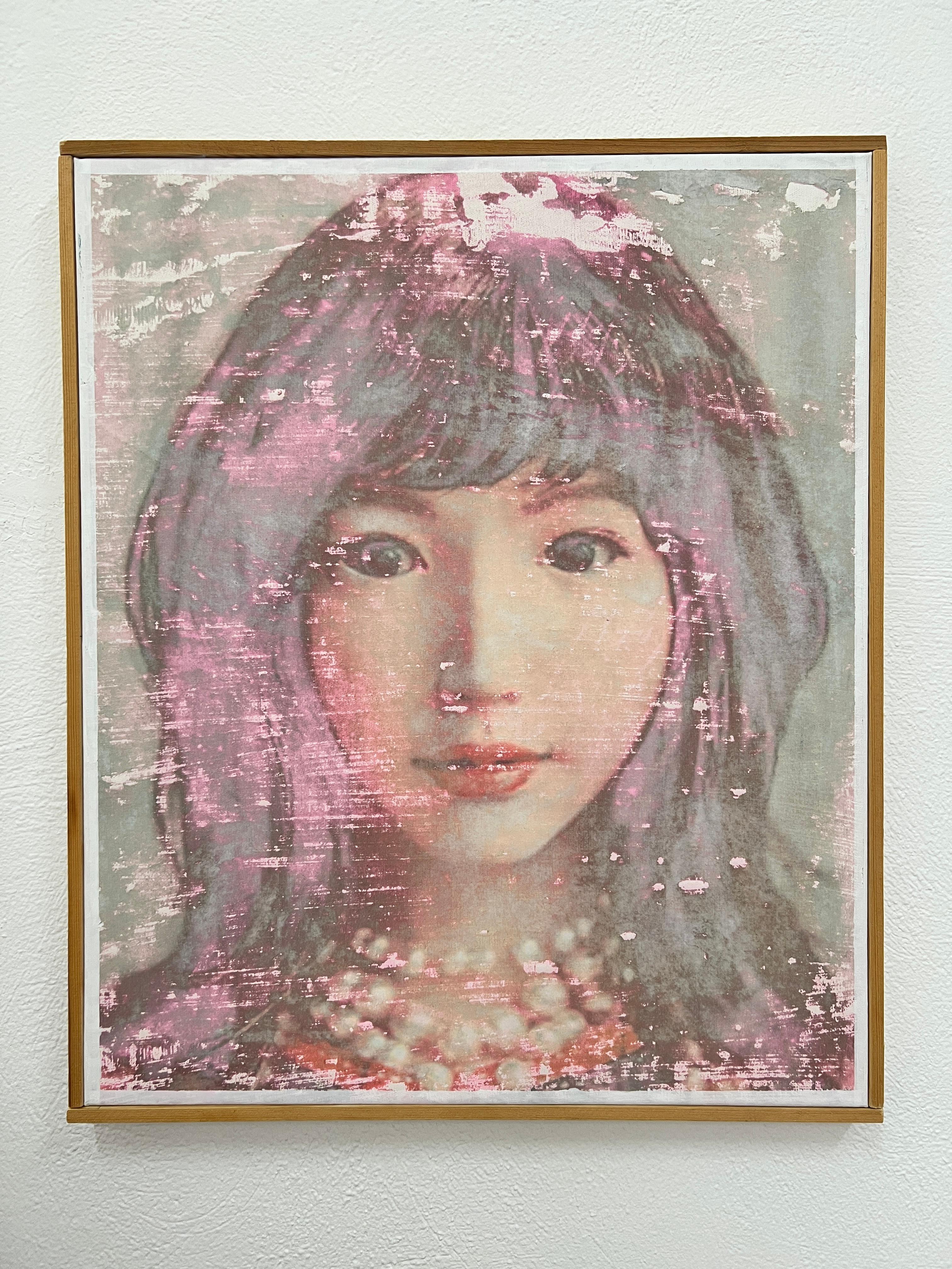 Erica with Pearls, 2018-2025 – Painting von Lee Wells