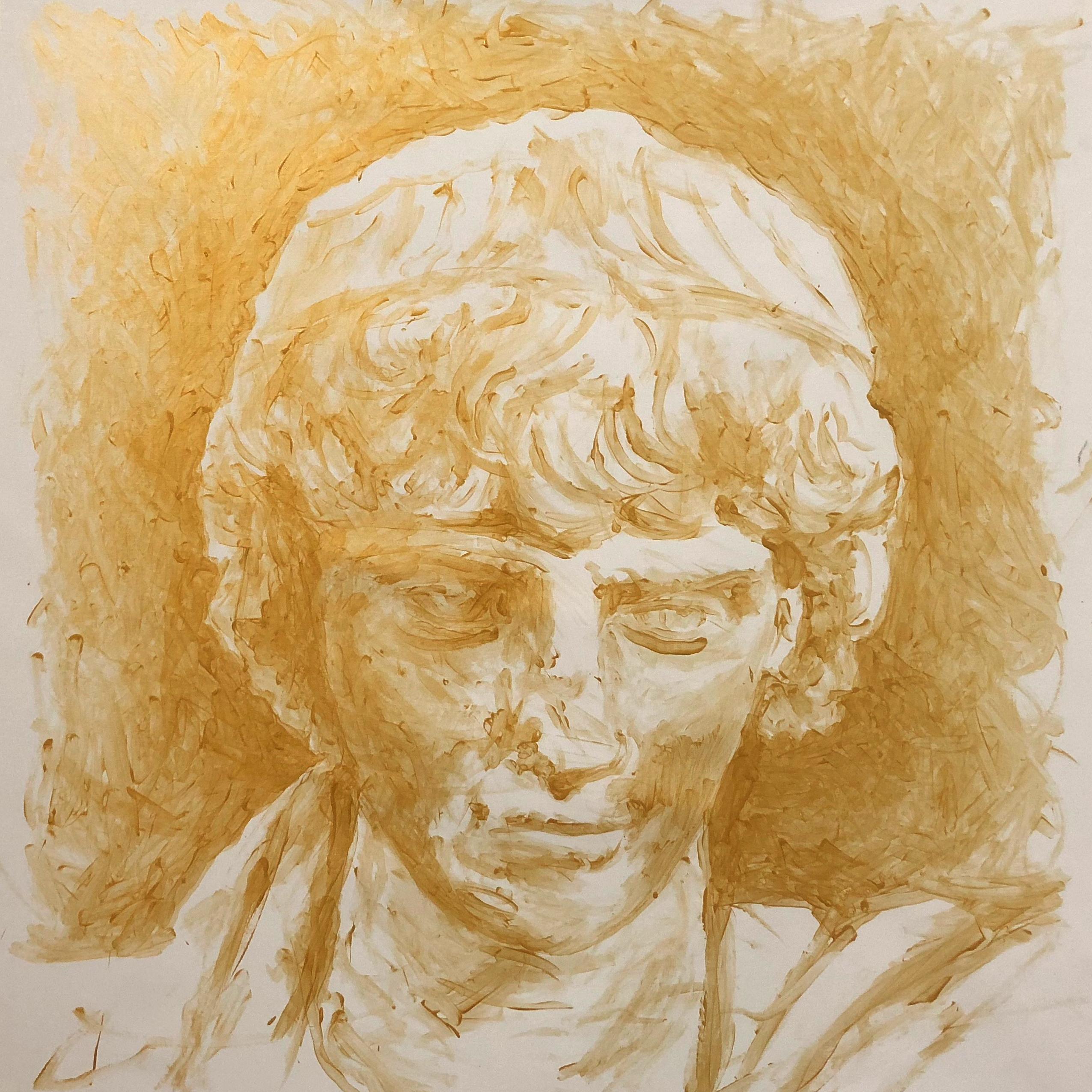 Lee Wells Portrait Painting - Head of Antinous, Olympia Series, 2ndCAD, #32