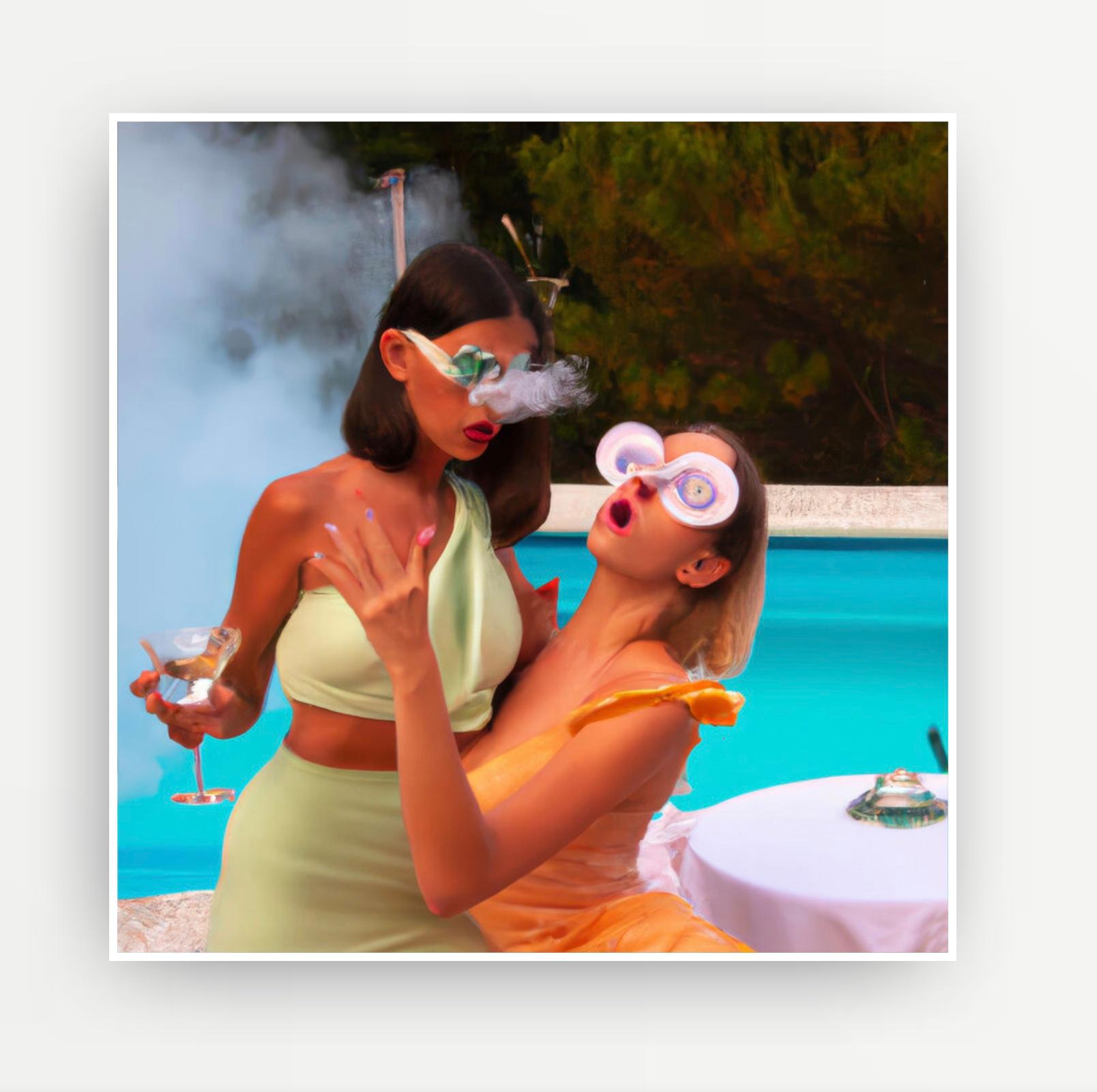 Fiesta junto a la piscina nº 30 (Serie Naiades 1) - Painting de Lee Wells
