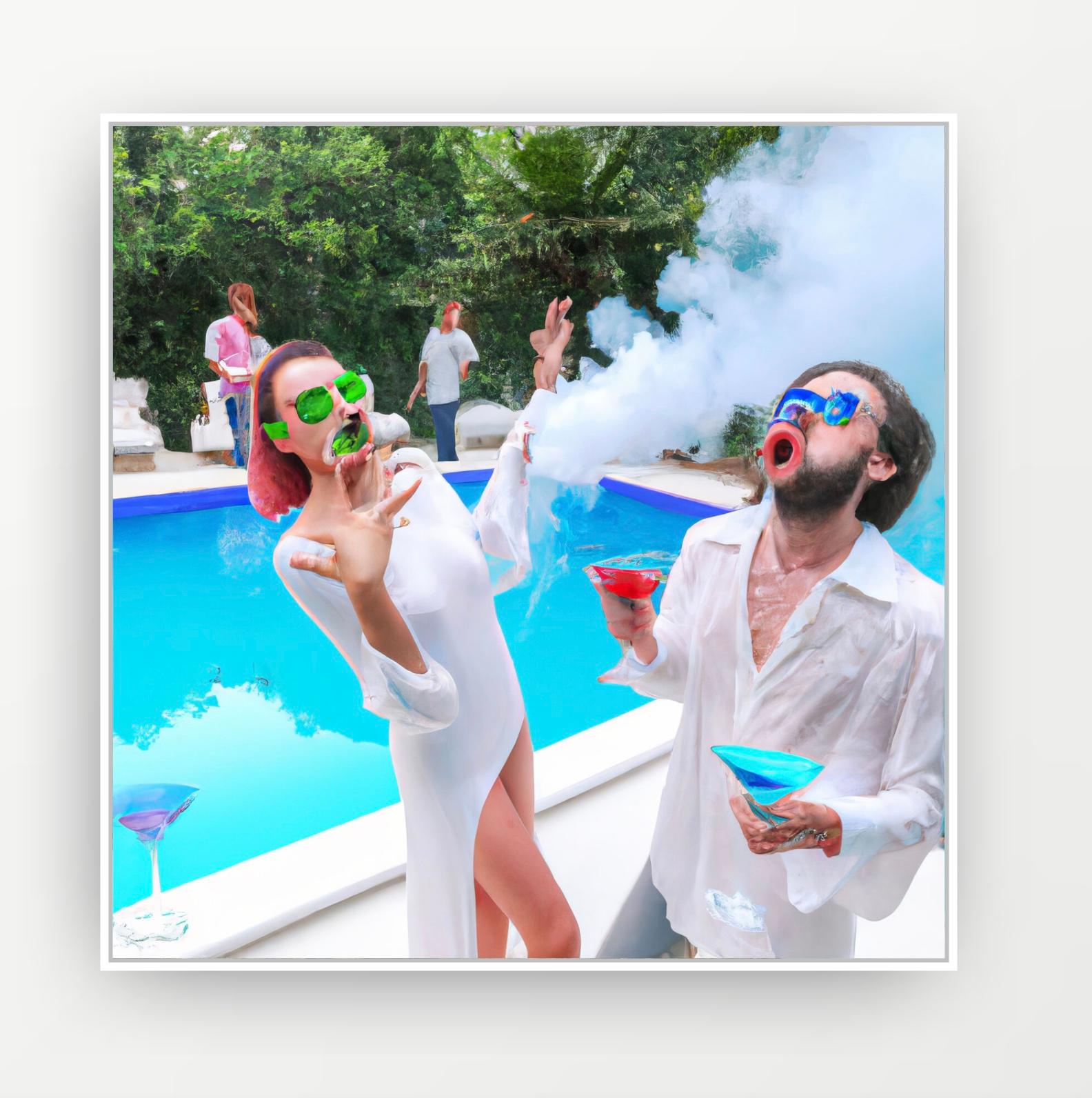 Fiesta junto a la piscina nº 33 (Serie Naiades 1.0) - Painting de Lee Wells