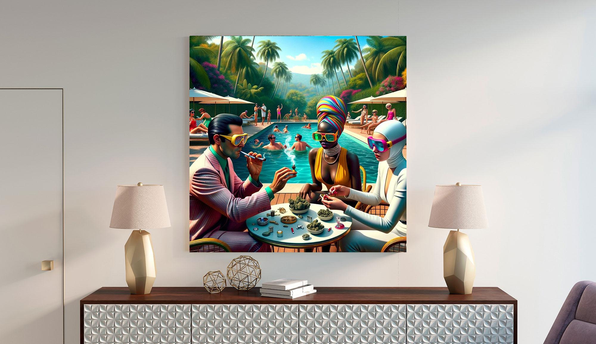 Lee Wells „Tropical Twilight, End of the World Party #12“ im Angebot 3