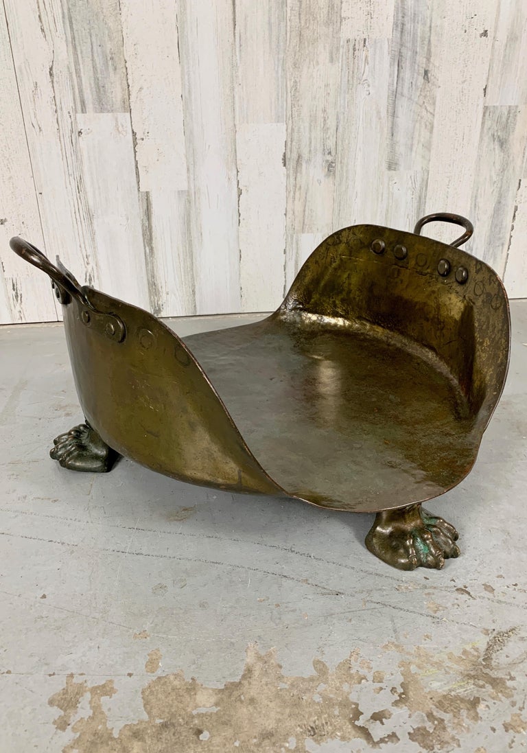 Lee and Wilkes LTD Brass Firewood Caddy, 1910 at 1stDibs