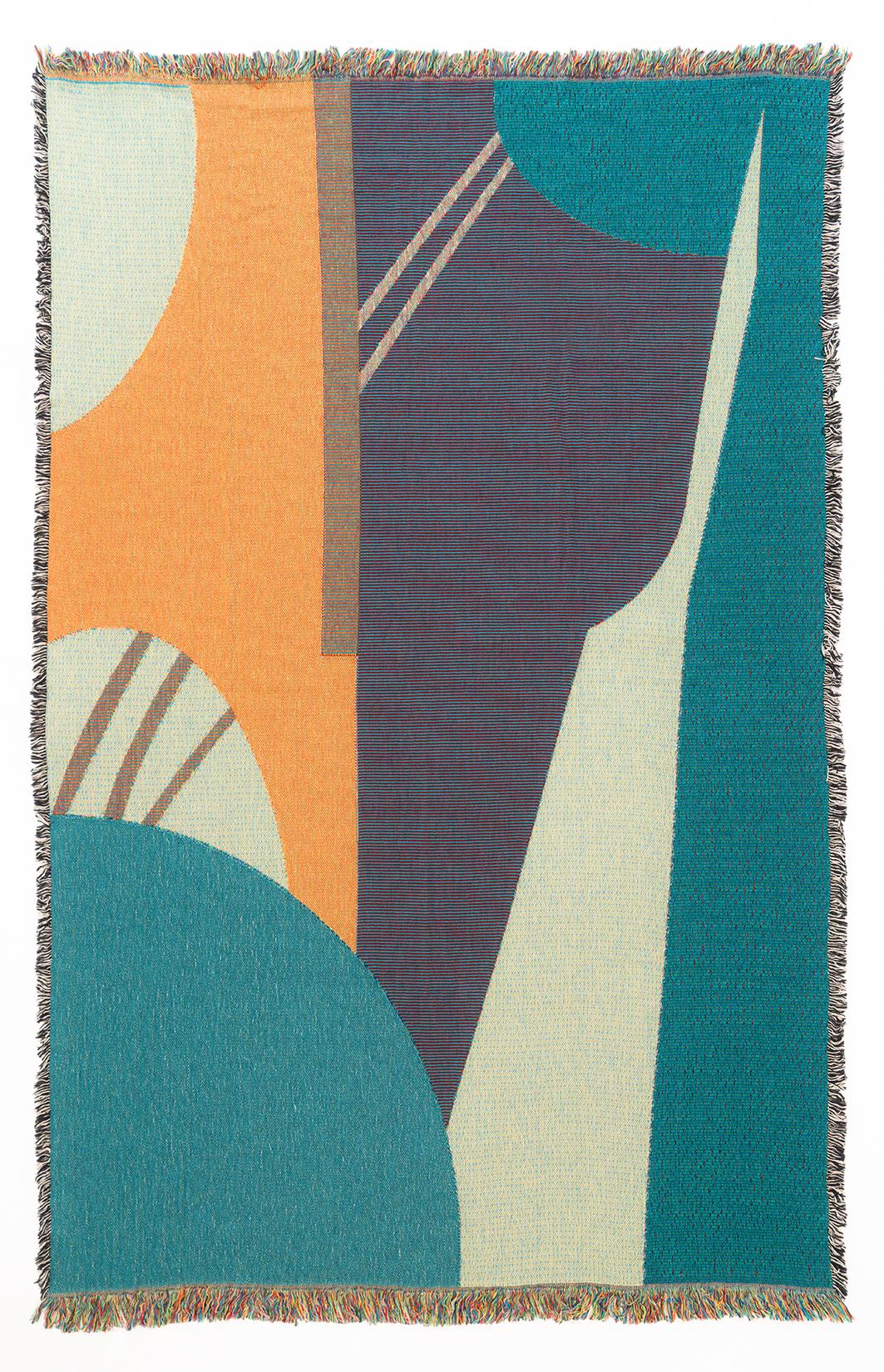 Lee Throw is 100% cotton, jacquard woven with a reversible design. Cozy as a throw to wrap up in, and a beautiful art piece for the wall. 
Designed in Chicago, woven in North Carolina.
Care: Machine wash on cool gentle cycle, tumble dry on low