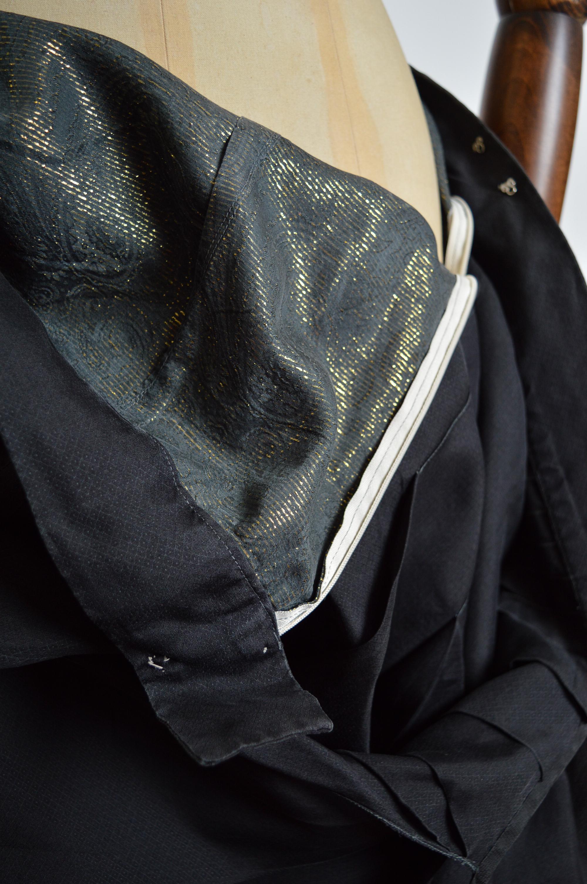 LEE YOUNG HEE 'Clothes of Wind' Abito hanbok nero in organza di seta tinto a mano in vendita 5
