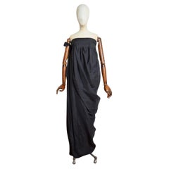 LEE YOUNG HEE 'Ropa de viento' Vestido hanbok negro de organza de seda teñida a mano