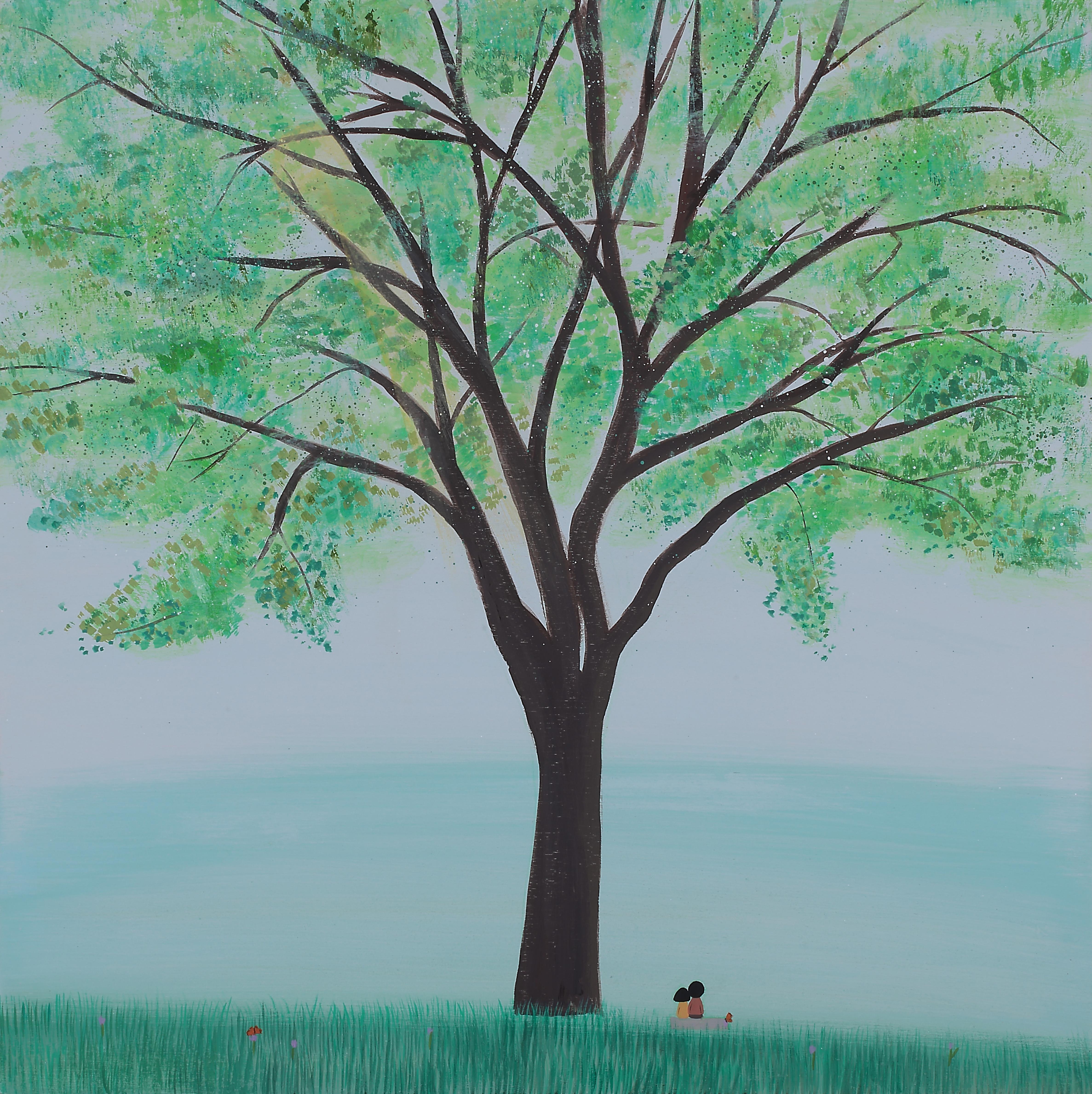 Acrylic on wooden panel 

Lee Yu Min is a Korean artist born in 1987 who lives and works in Daejeon, South Korea. She is specialized in Korean painting, completing her doctoral studies in the field. Her work is grounded in Eastern philosophy,
