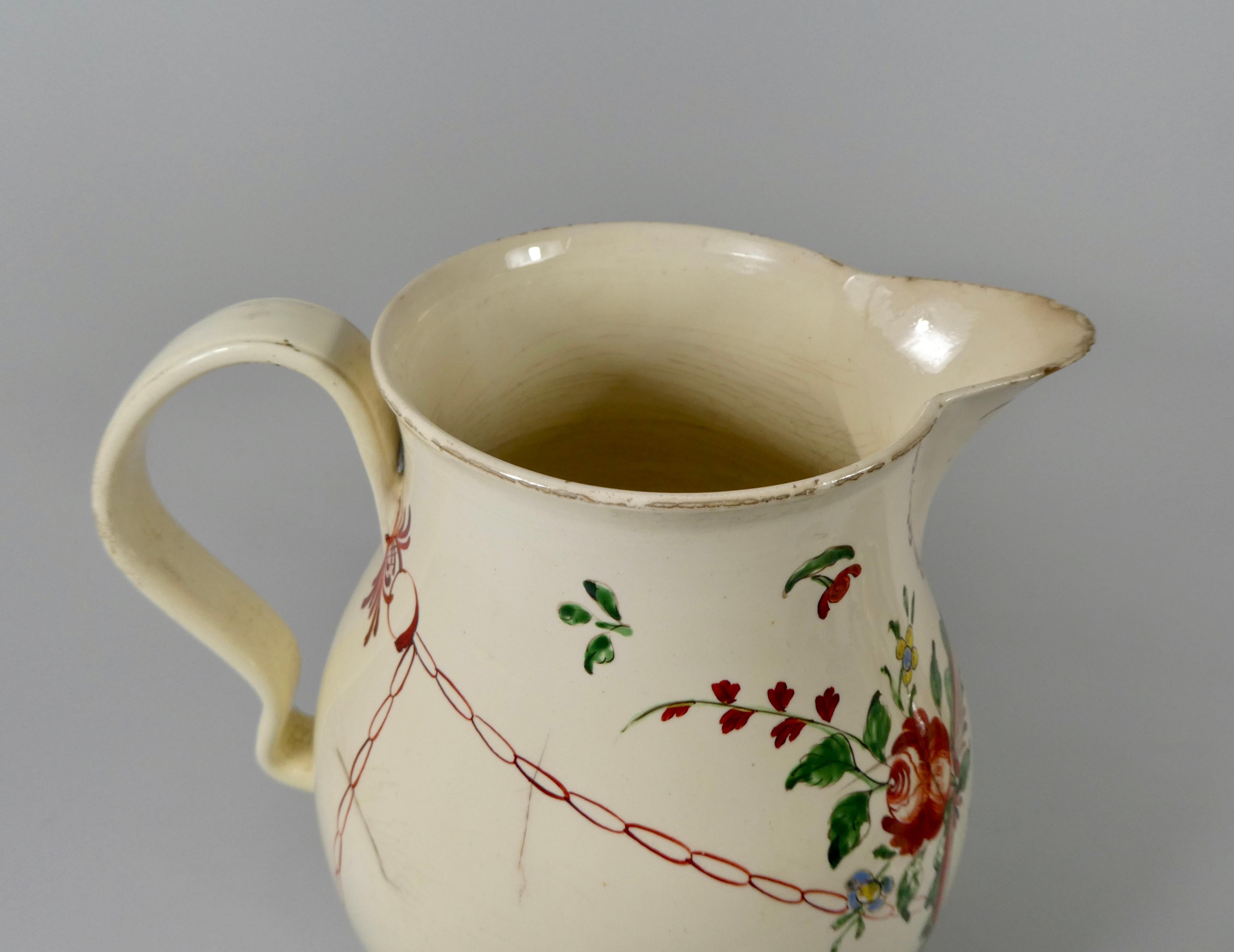 Creamware Leeds creamware jug, John Pickford, 1773.