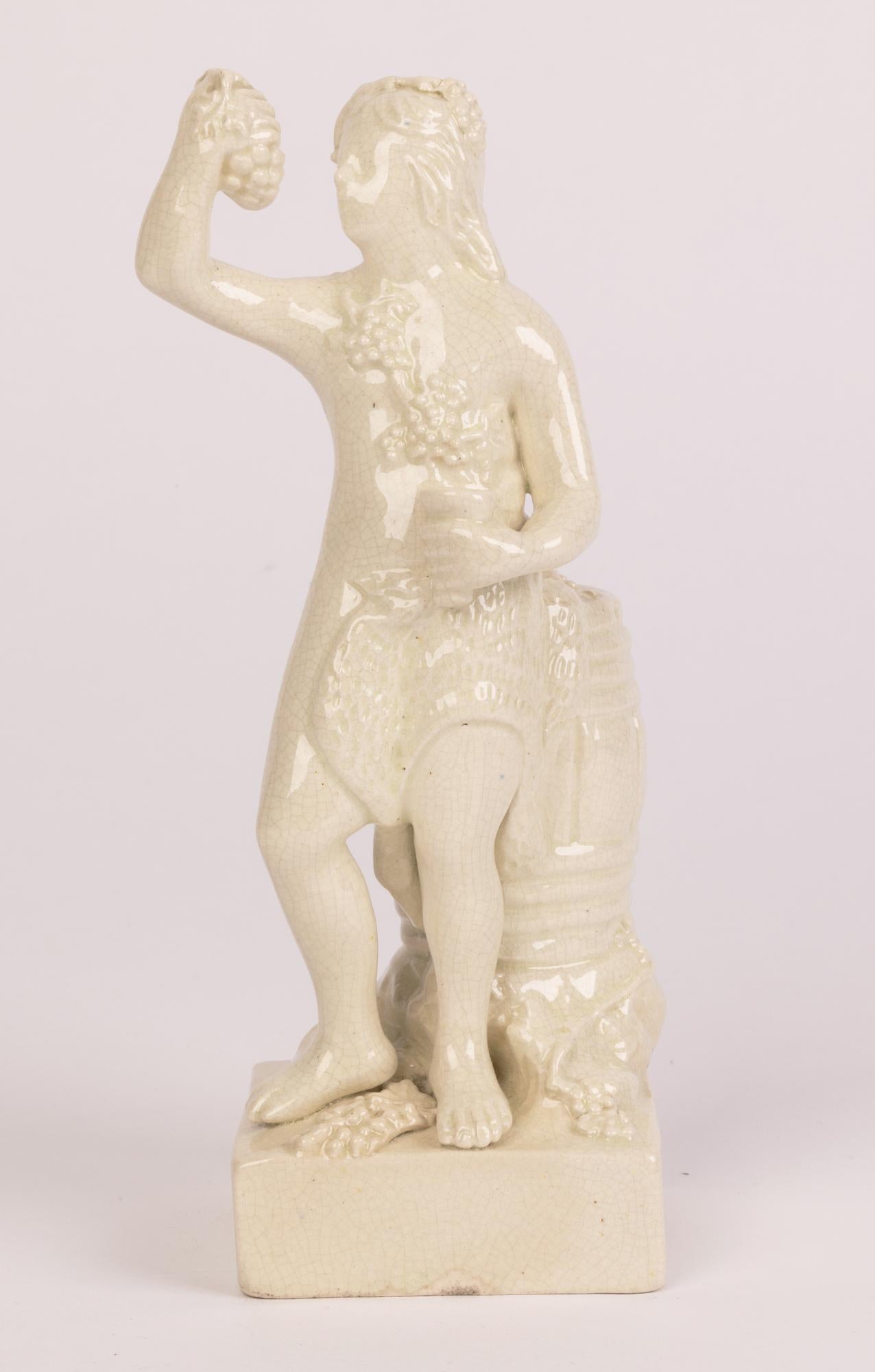 Leeds Pottery Creamware Pottery Bacchus Figure Group For Sale 2