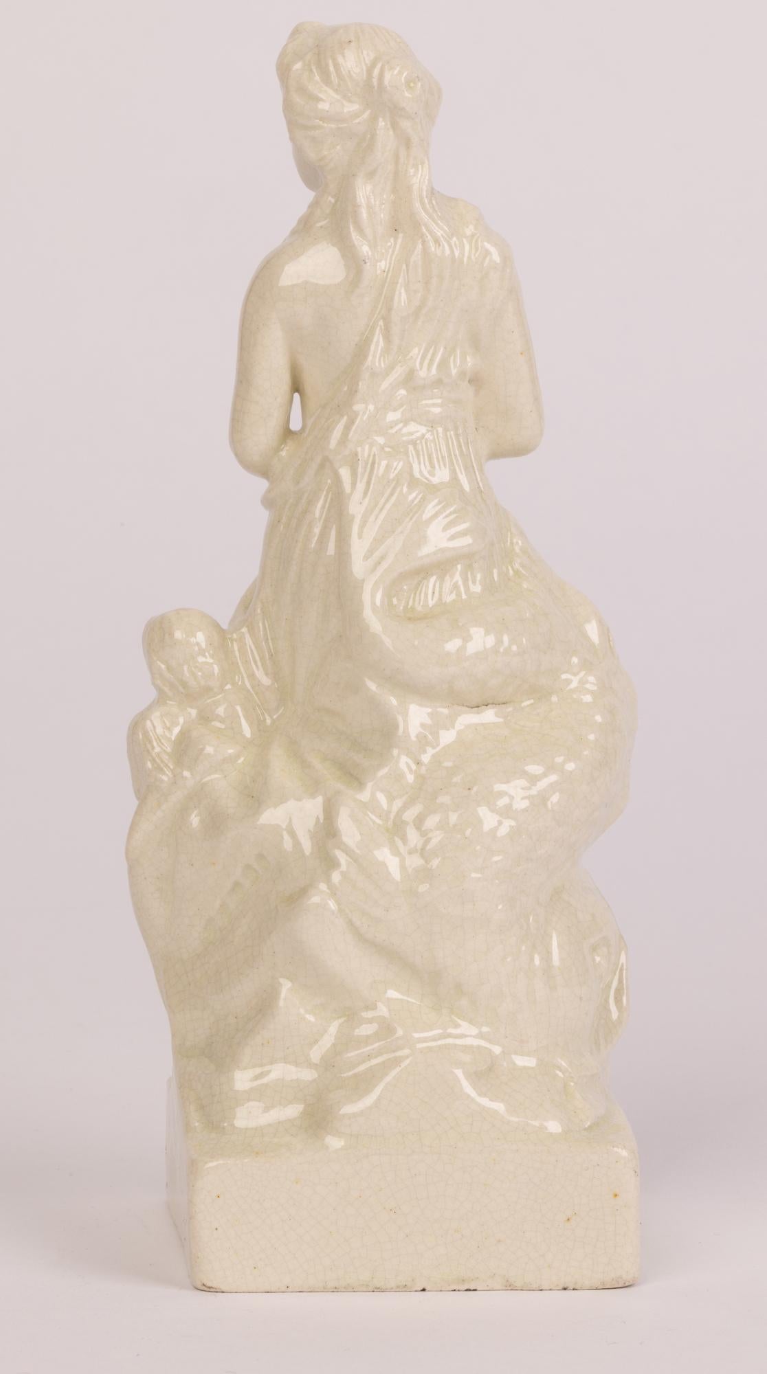 19th Century Leeds Pottery Creamware Pottery Venus and Cupid Figure Group For Sale