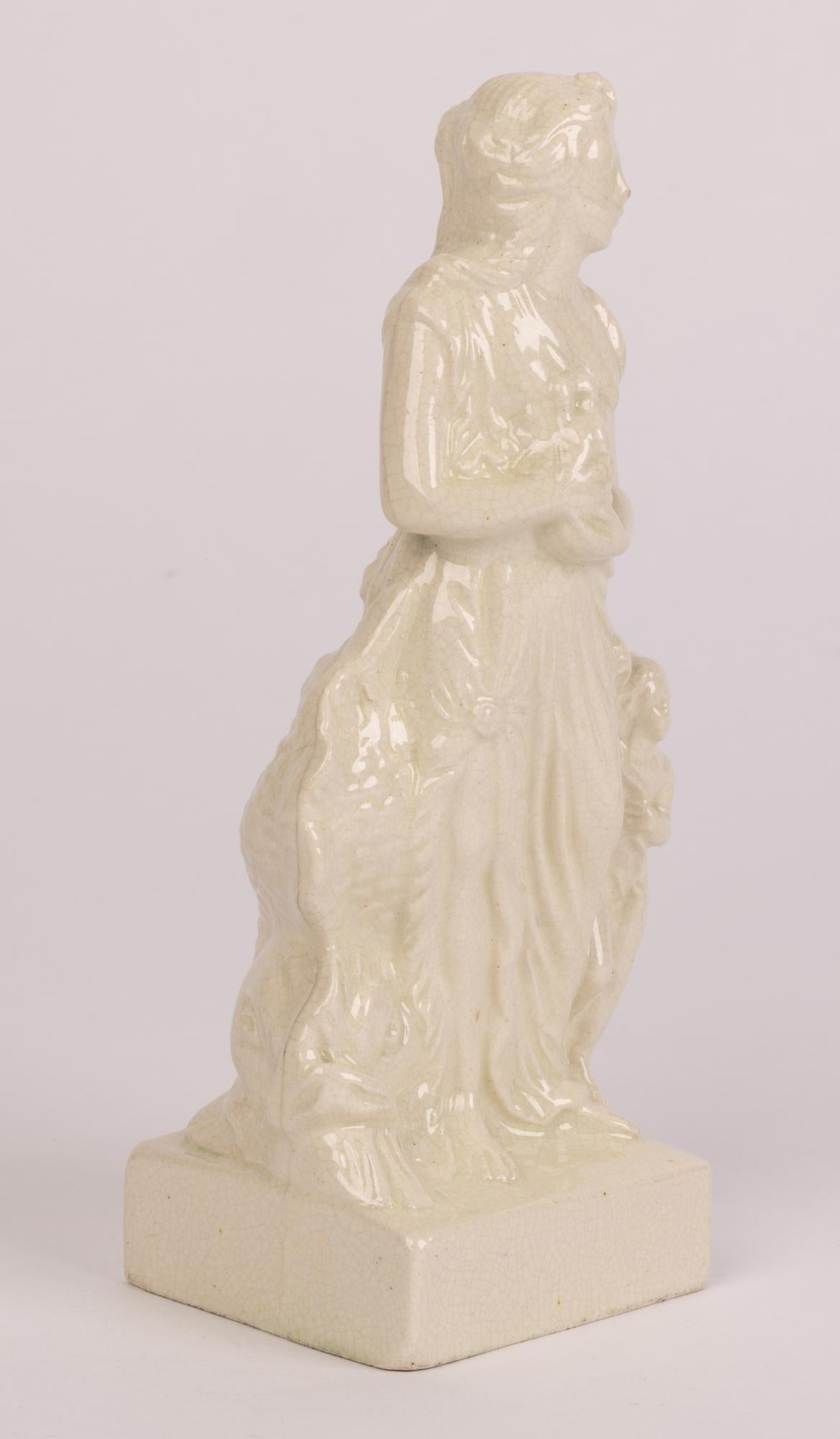 Leeds Pottery Creamware Pottery Venus and Cupid Figure Group For Sale 2