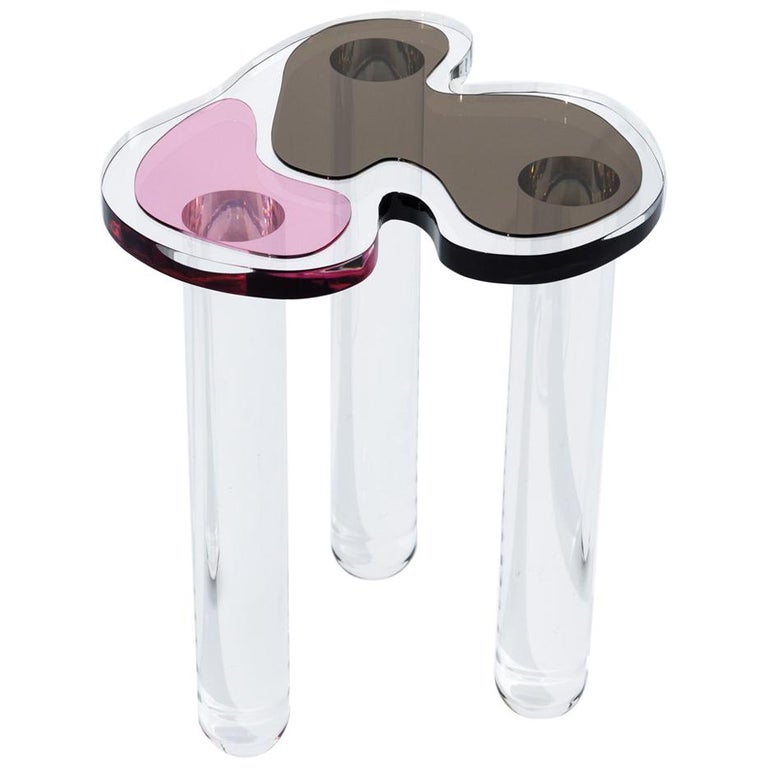 Leelo table by Another Human, Clear and Colored Acrylic Contemporary Side Table For Sale