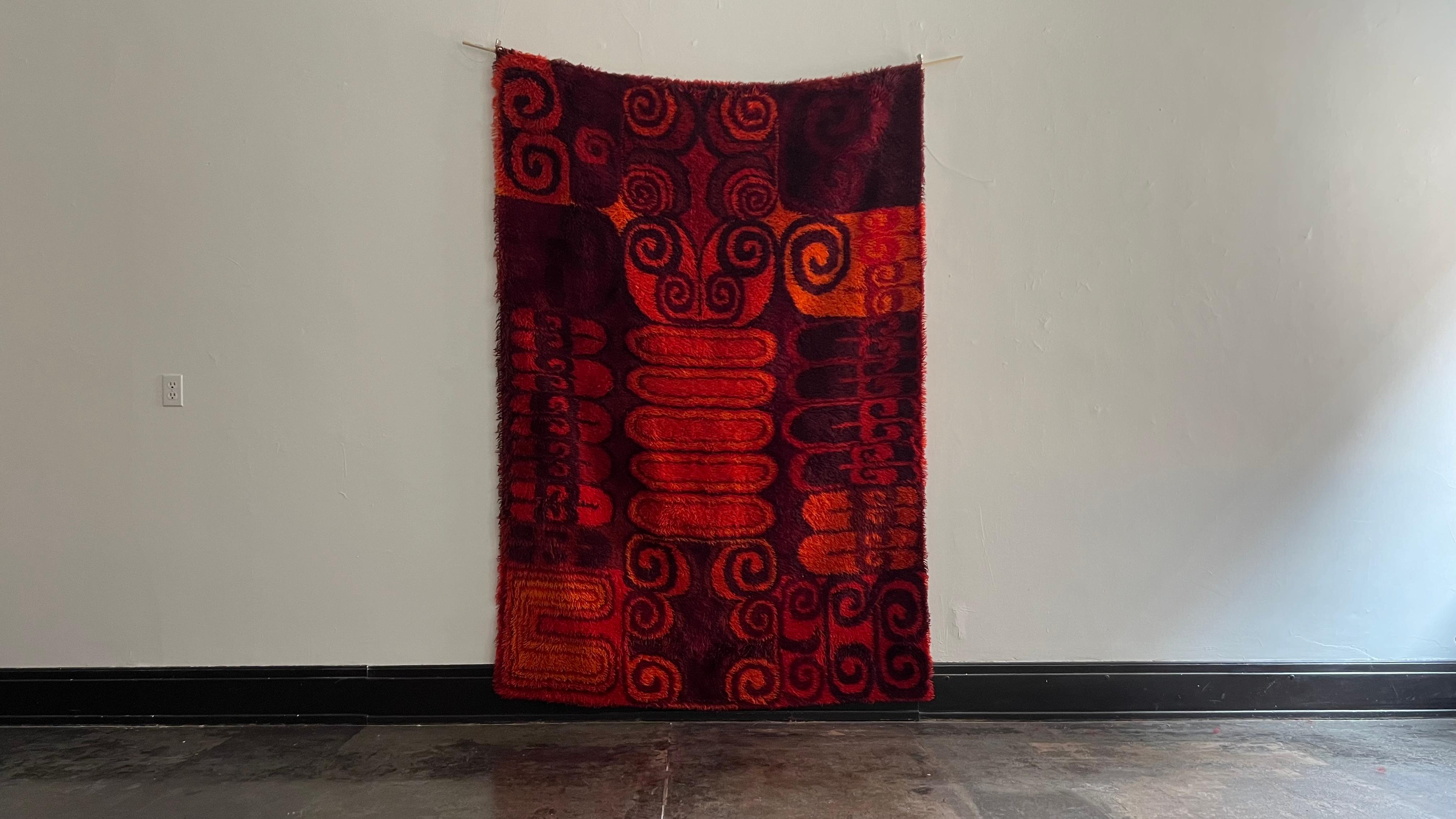 Hand-Knotted Leena Kaisa Halme 1960s Monumental Scandinavian Tapestry For Sale