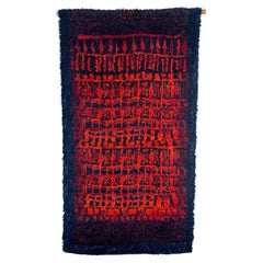 Leena-Kaisa Halme Long Pile Rya Weaving Rug, Made in Finland, Circa 1960s