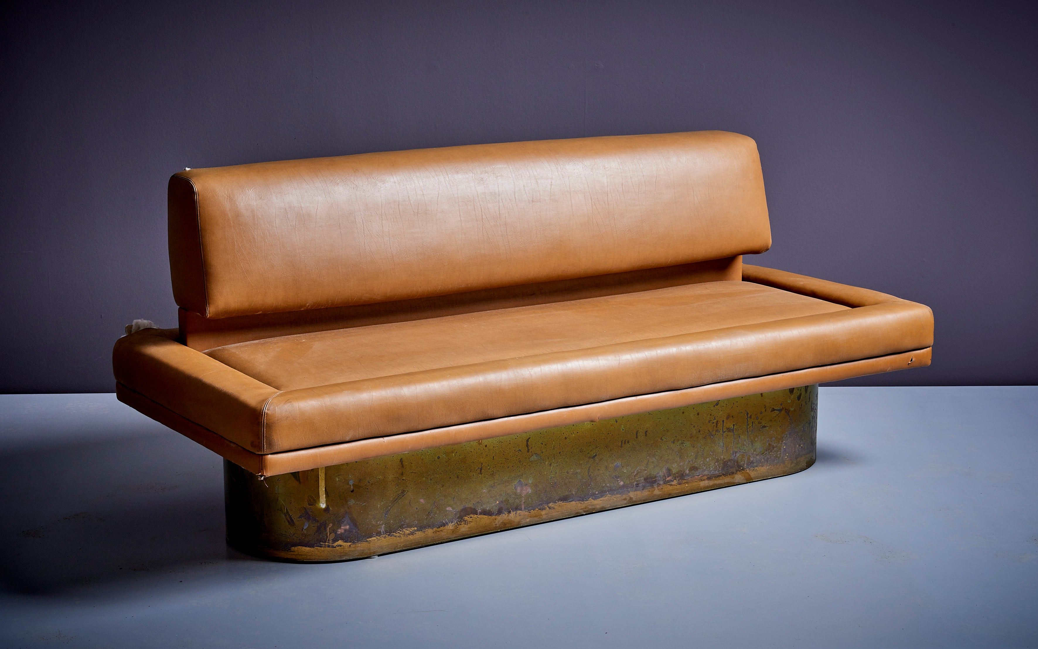 Leena Kolinen Sofa in Brown Faux Leather, Finland - 1960s. Can be reupholstered in our in-house workshop. Please ask for a quote. 