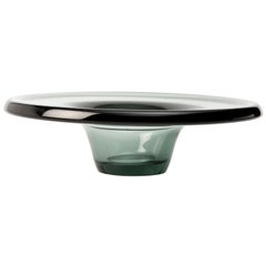 Leerdam Bowl on Small Stand with Wide Rim by A.D. Copier, 1937 for Glasfabriek